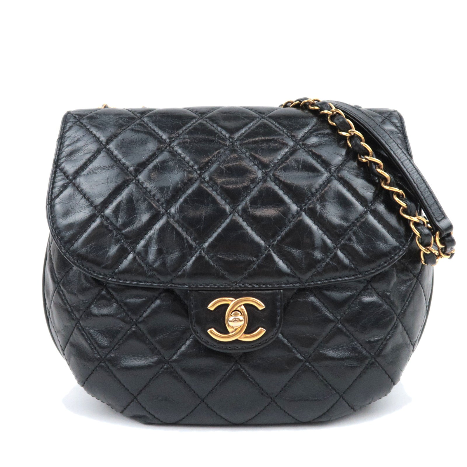 CHANEL Paris-Dubai Bubble CC Flap Bag Aged Calfskin Black Gold HDW90537