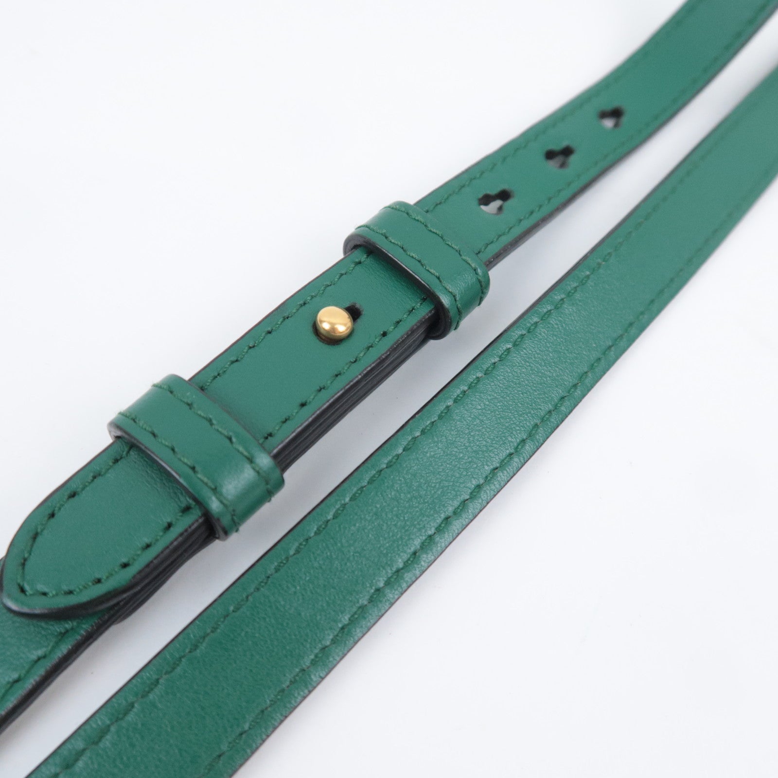GUCCI GG Marmont Chain Leather Shoulder Bag Green 447632