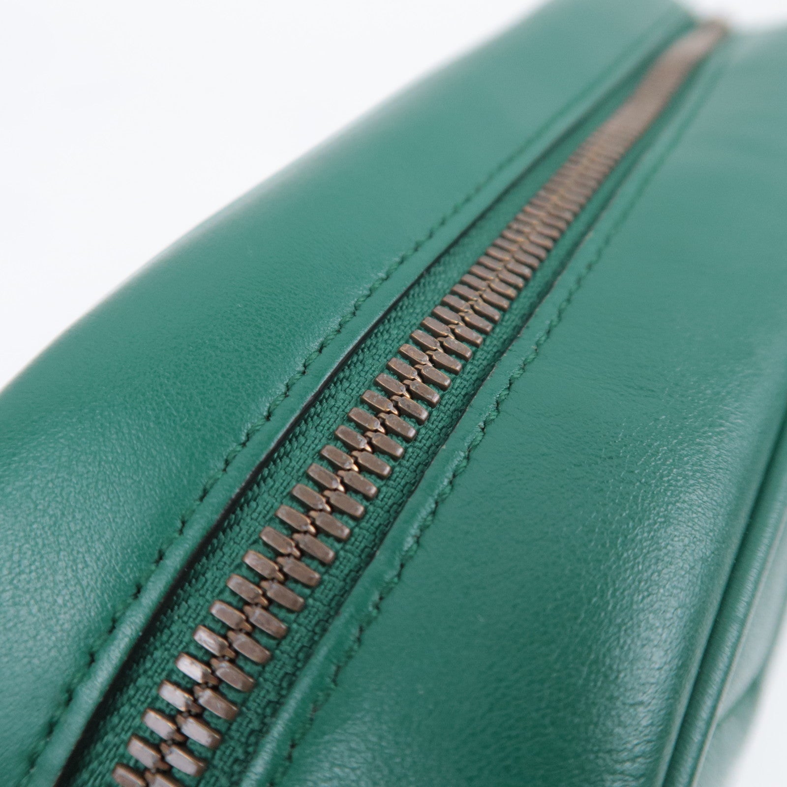 GUCCI GG Marmont Chain Leather Shoulder Bag Green 447632