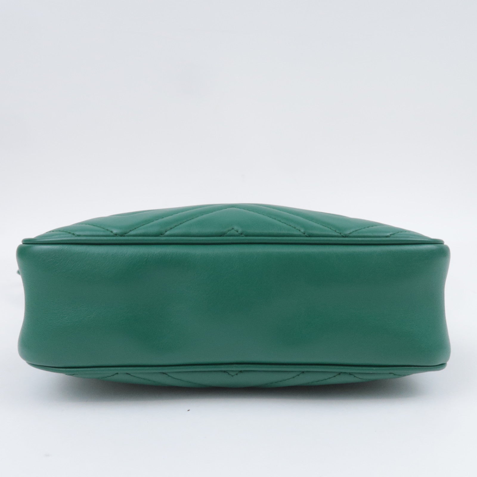 GUCCI GG Marmont Chain Leather Shoulder Bag Green 447632
