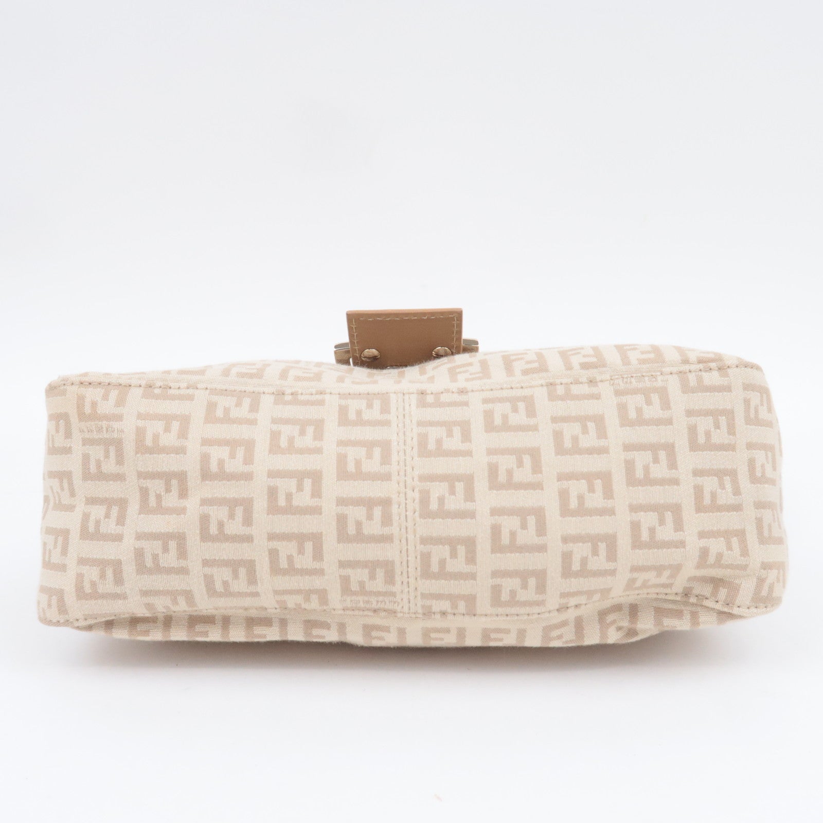 FENDI Zucchino Mamma Baguette Shoulder Bag Beige 8BR003