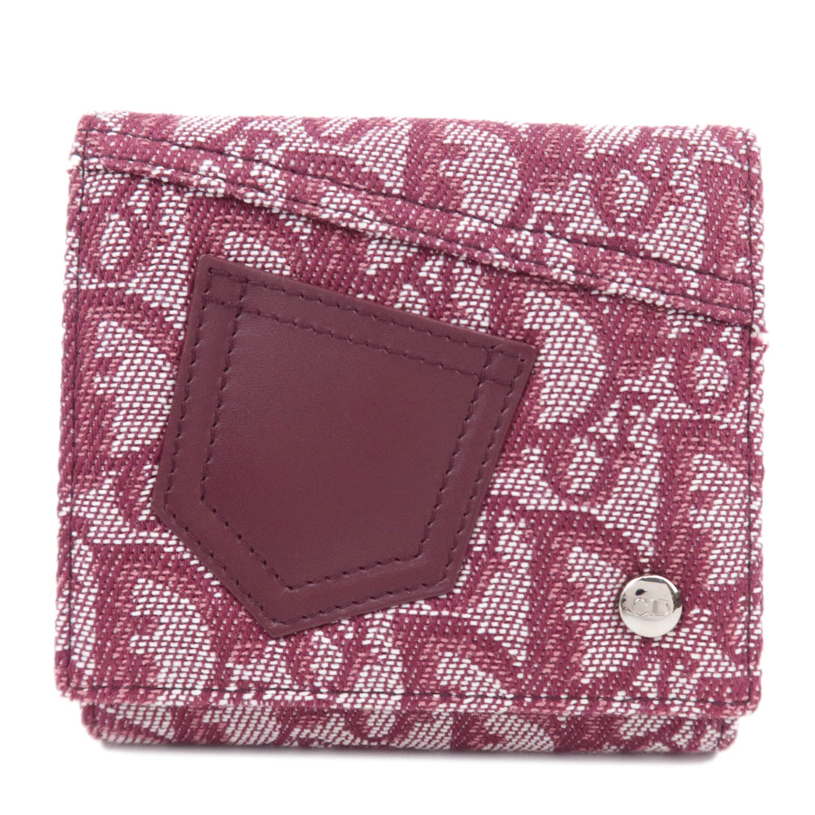 Christian Dior Trotter Canvas Leather Wallet Red90573