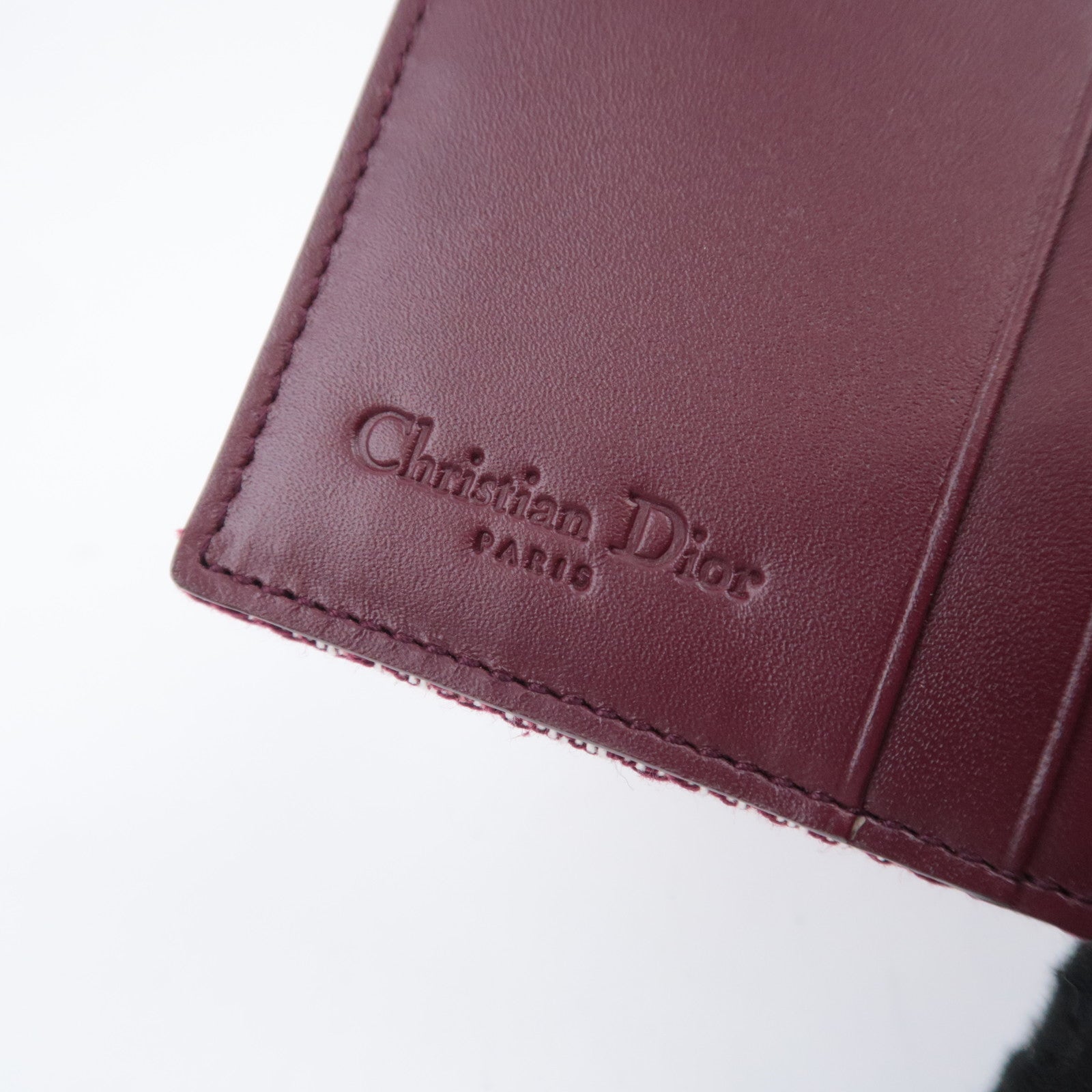 Christian Dior Trotter Canvas Leather Wallet Red