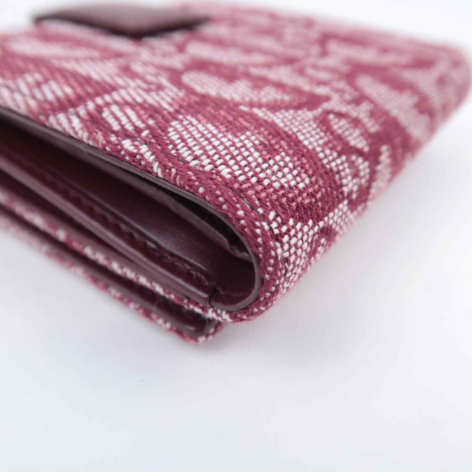 Christian Dior Trotter Canvas Leather Wallet Red