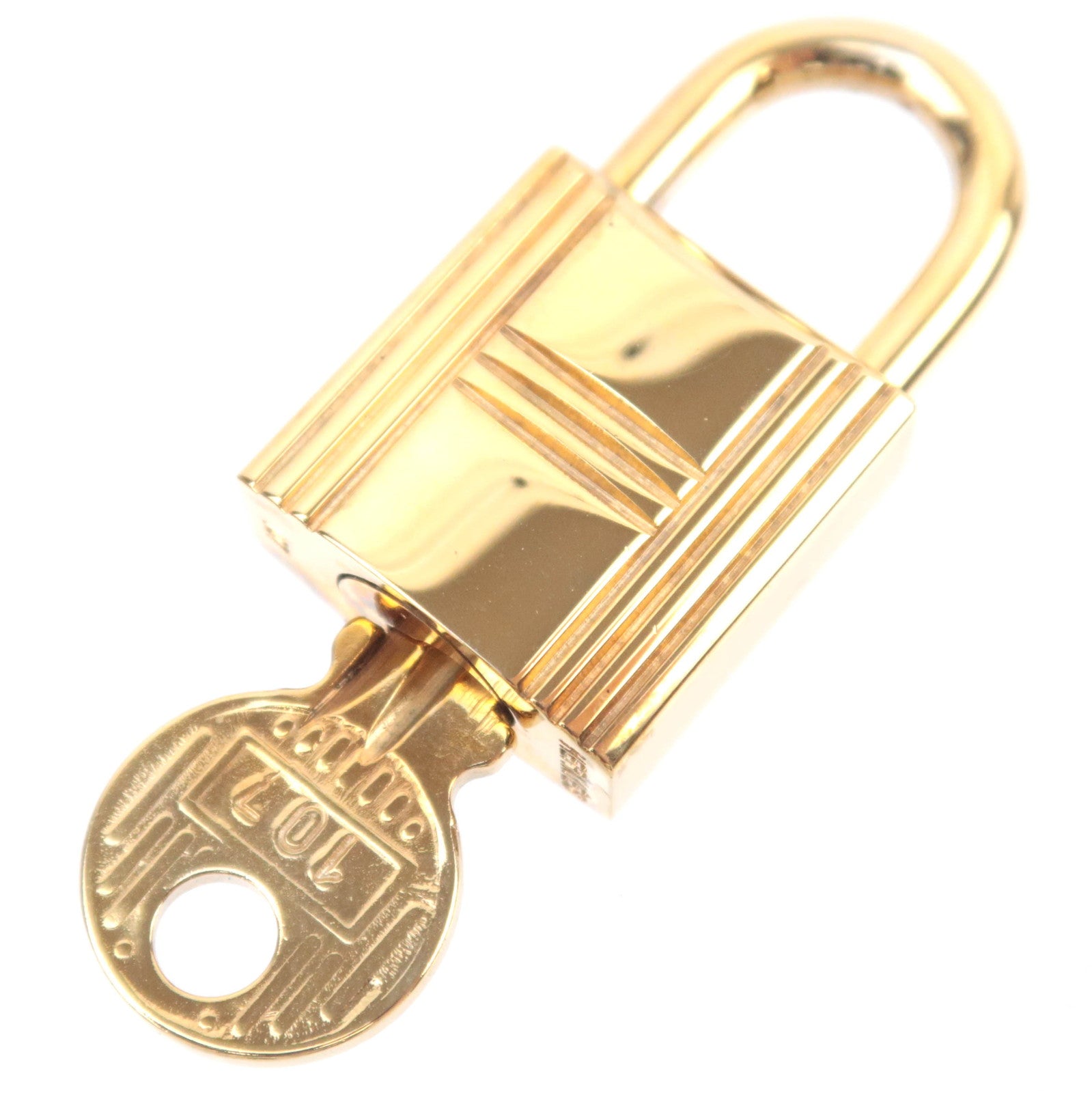 HERMES Key Lock No.107 Gold Color