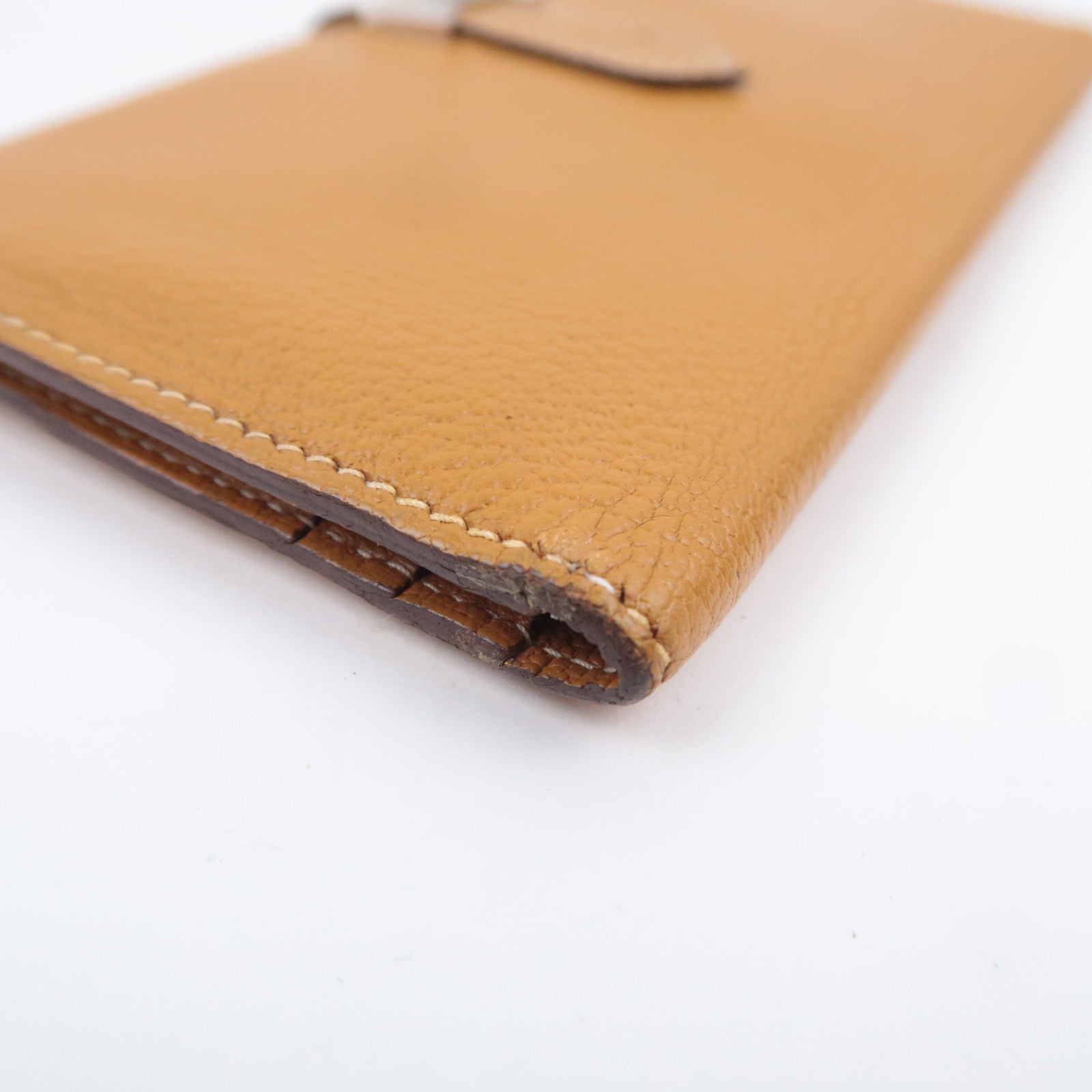 HERMES Bearn Classic Leather Long Wallet □I Stamp (2005) Brown Silver HDW