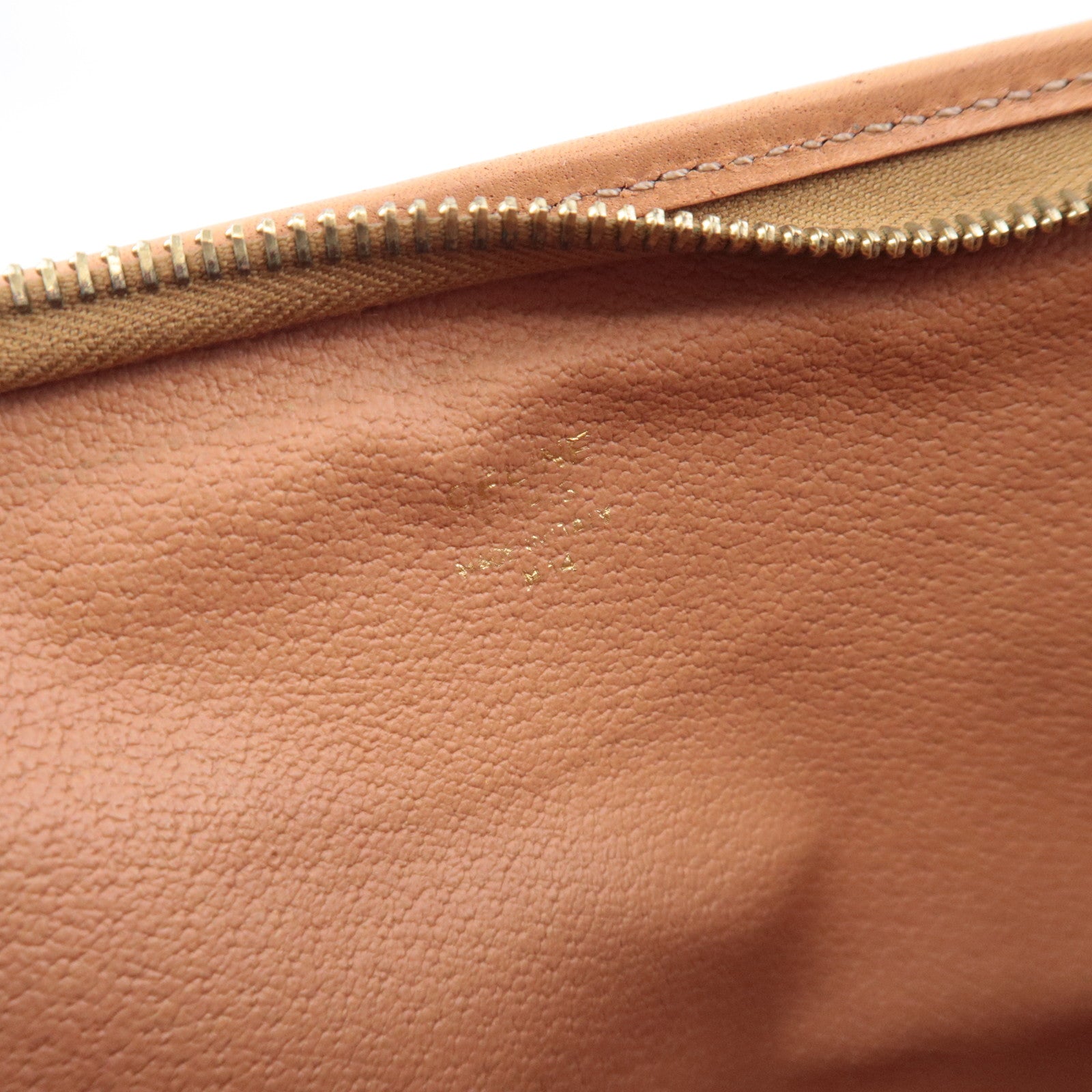 CELINE Macadam PVC Leather Clutch Bag Brown