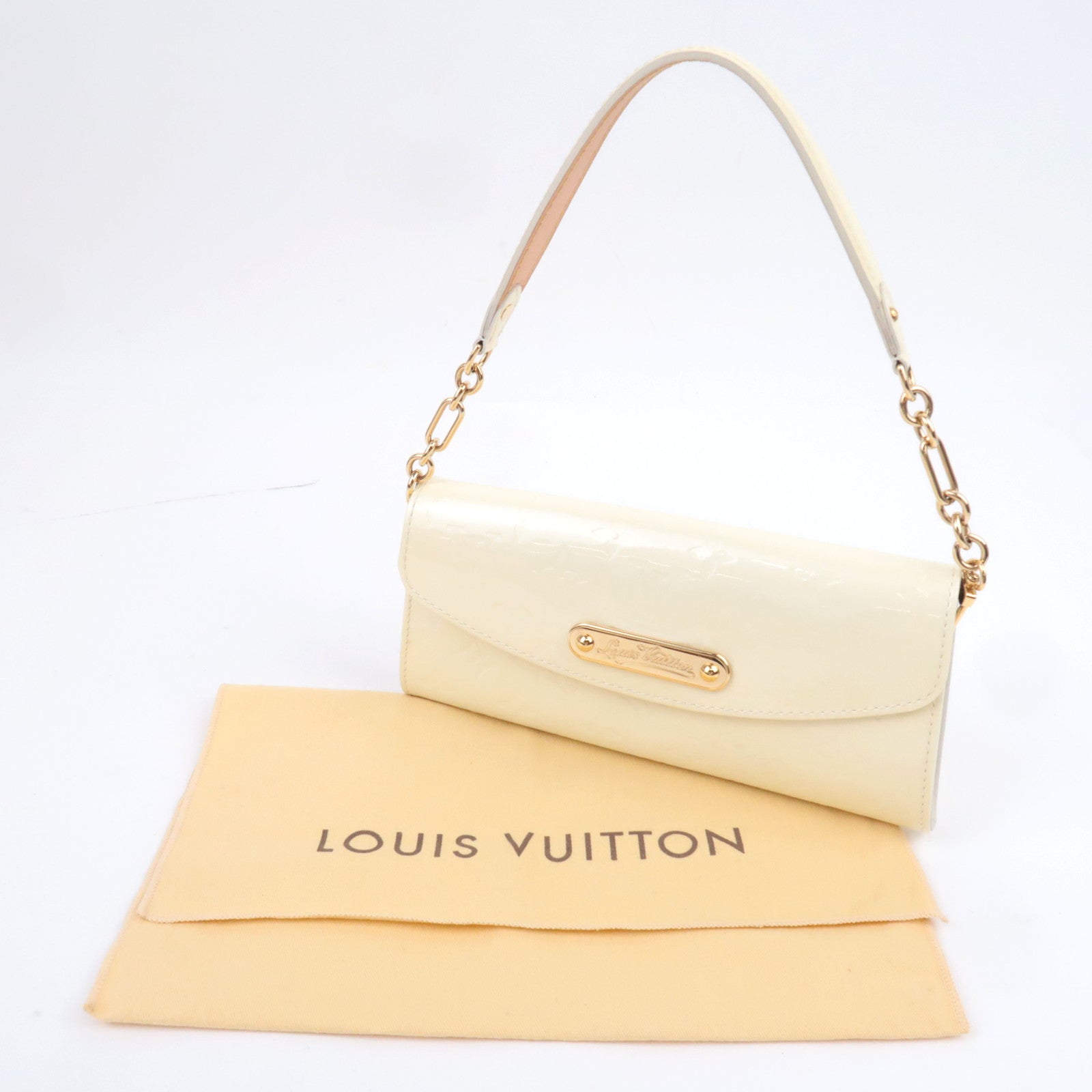 Louis Vuitton Monogram Vernis Sunset Boulevard Shoulder Bag Perle M93541