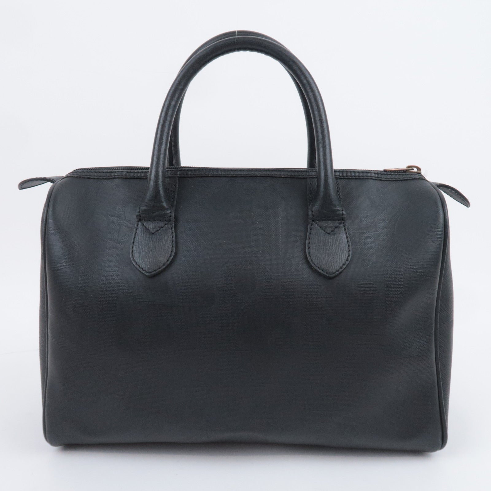 Christian Dior Trotter PVC Leather Boston Bag Black