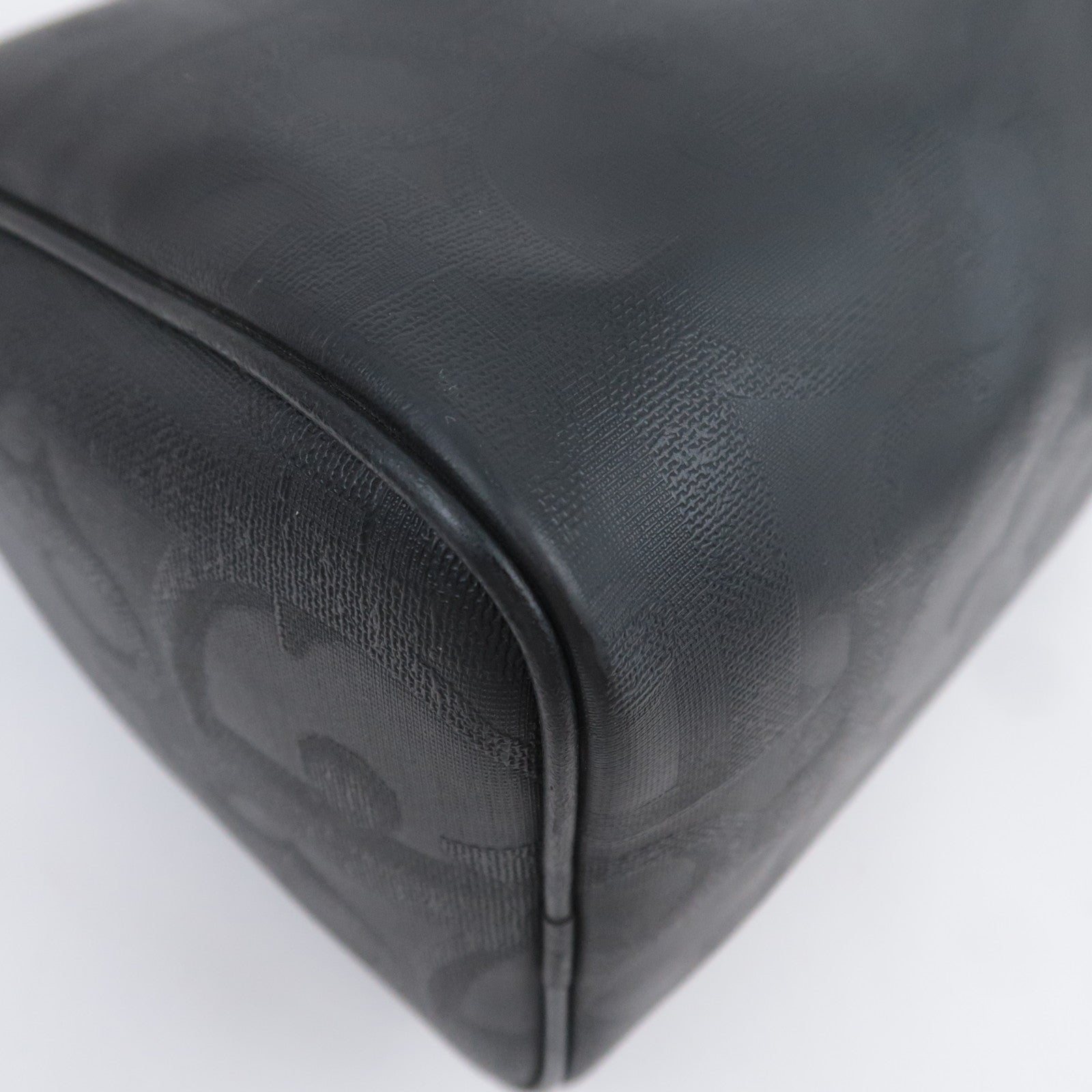 Christian Dior Trotter PVC Leather Boston Bag Black