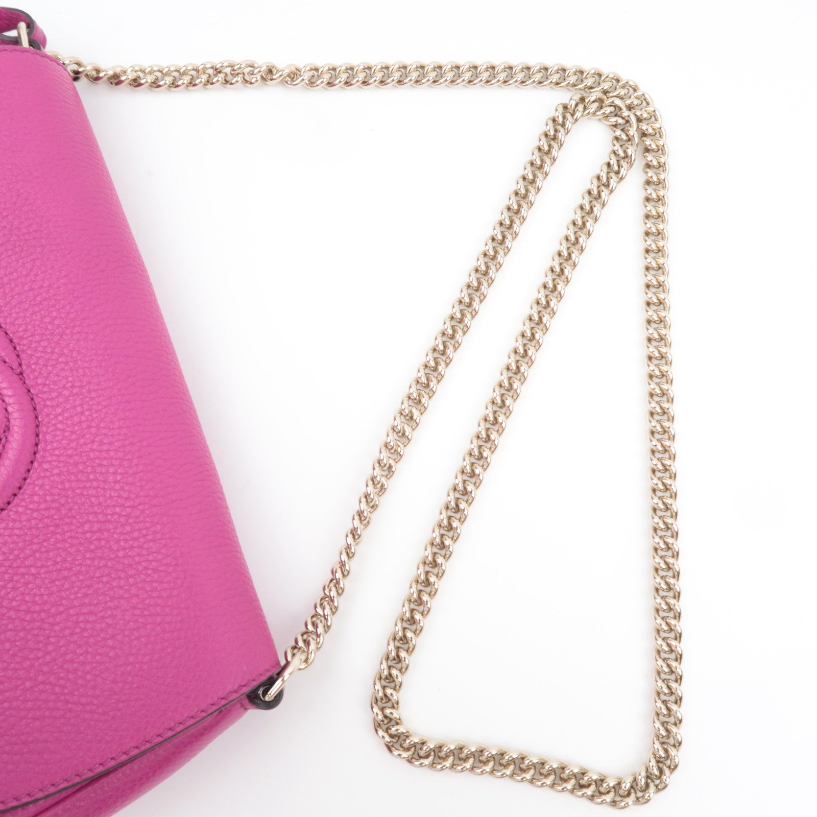 GUCCI Soho Interlocking G Leather Chain Shoulder Bag Purple 336752