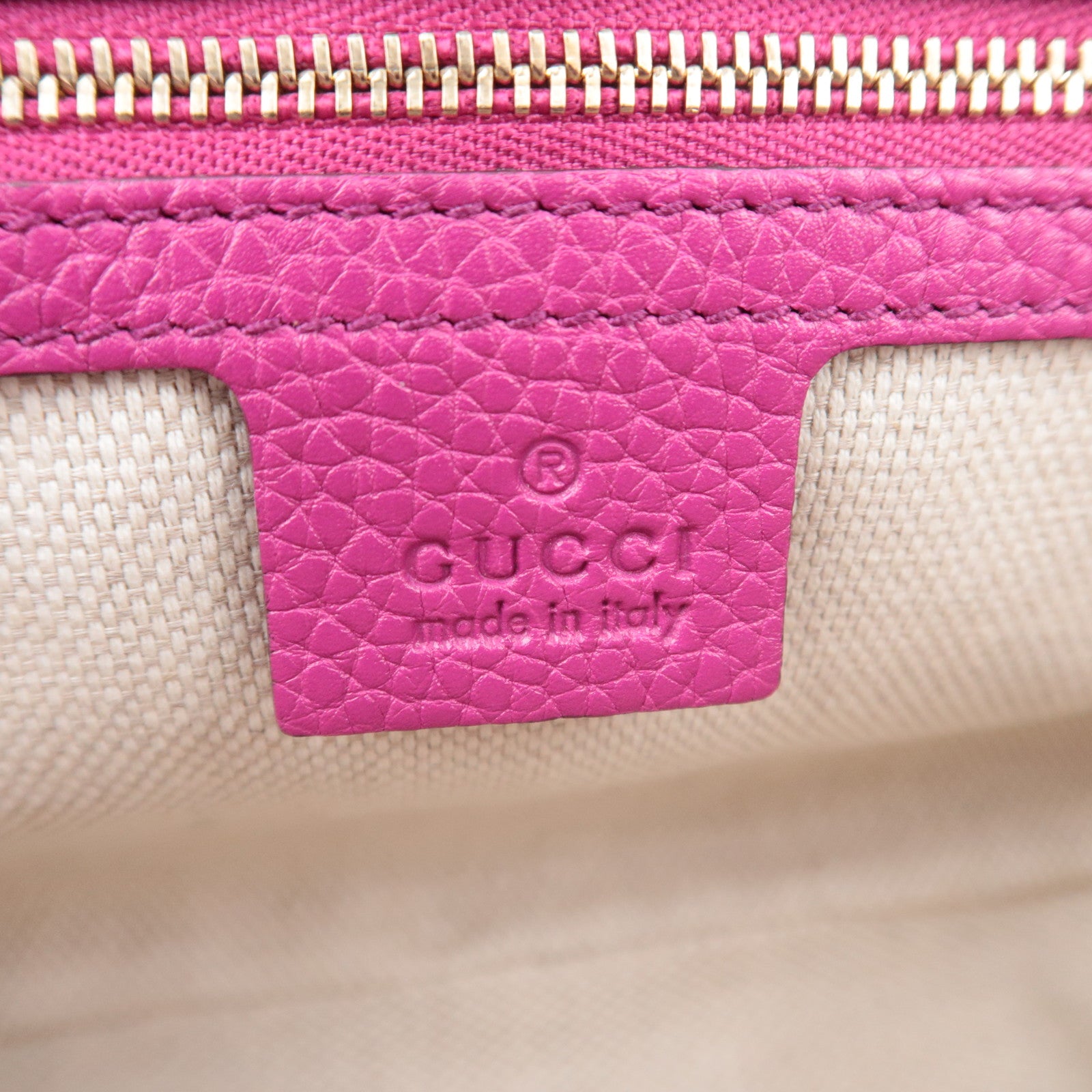 GUCCI Soho Interlocking G Leather Chain Shoulder Bag Purple 336752