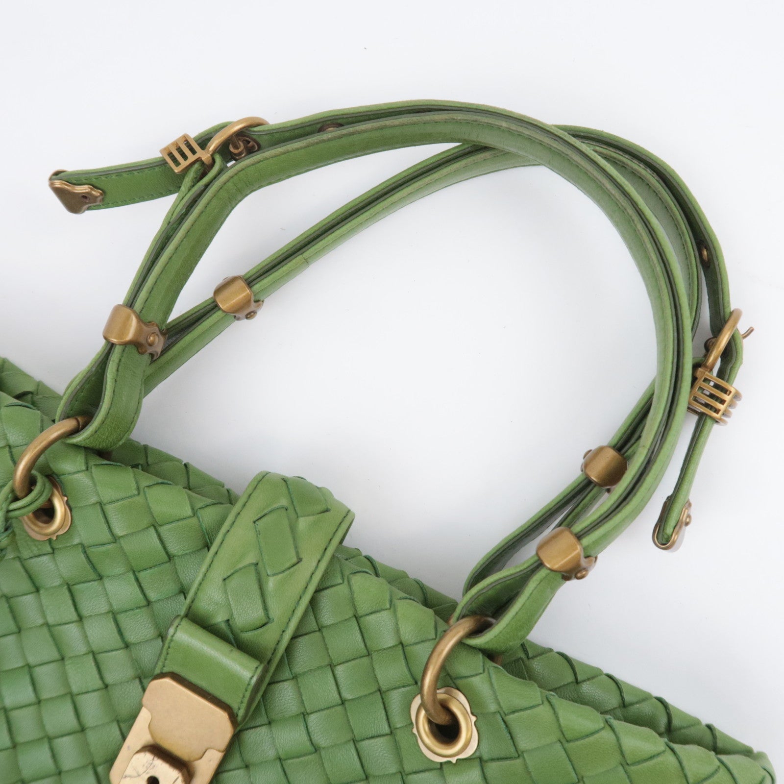 BOTTEGA VENETA Intrecciato Capri Handbag Green 162112