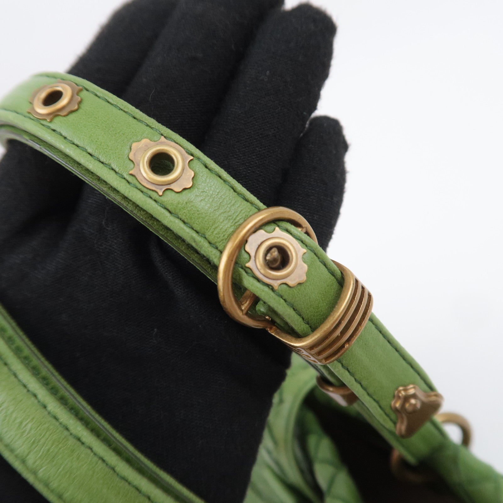 BOTTEGA VENETA Intrecciato Capri Handbag Green 162112