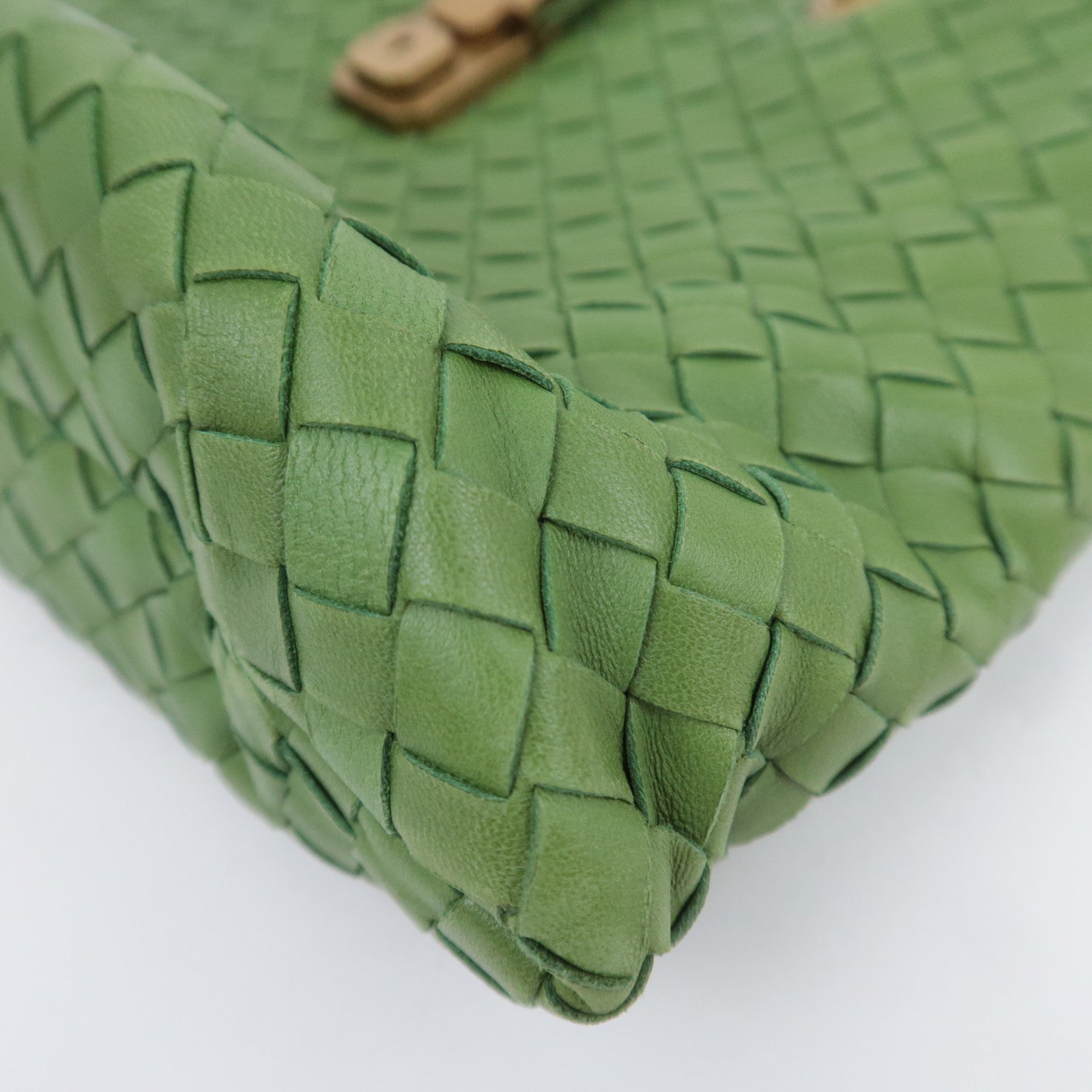 BOTTEGA VENETA Intrecciato Capri Handbag Green 162112