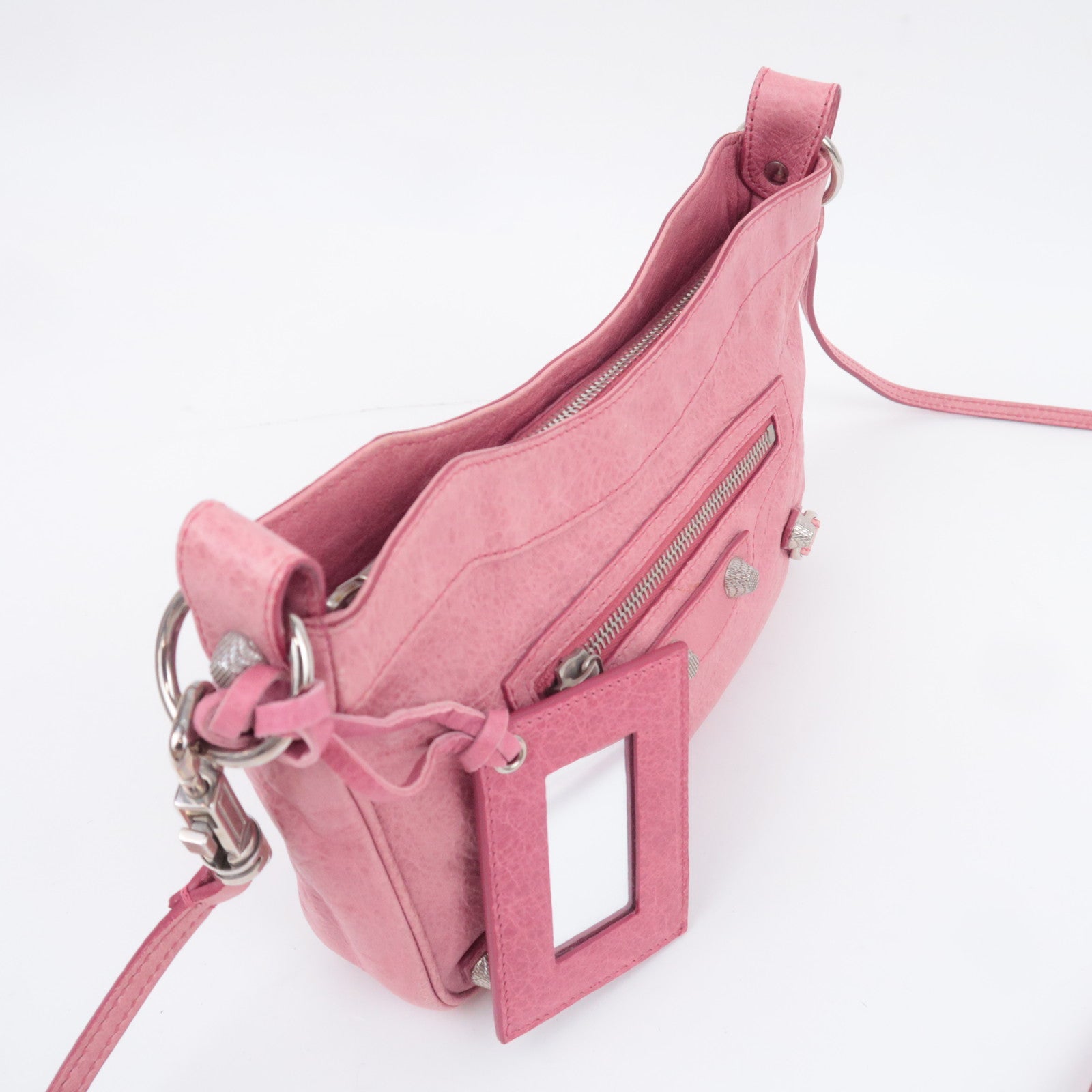 BALENCIAGA Giant Hip Leather Shoulder Bag Pink 237203