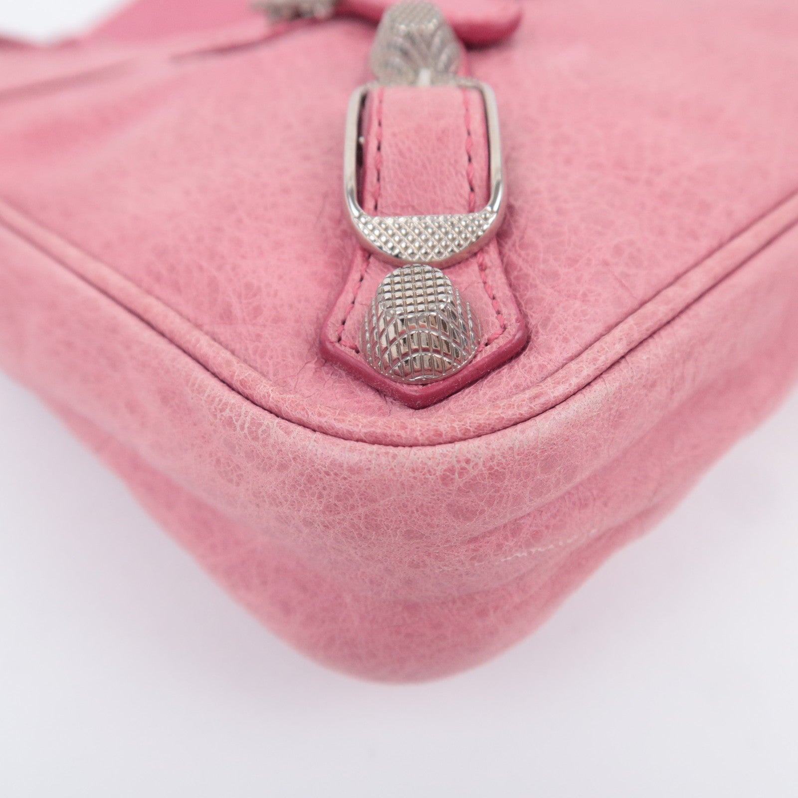 BALENCIAGA Giant Hip Leather Shoulder Bag Pink 237203
