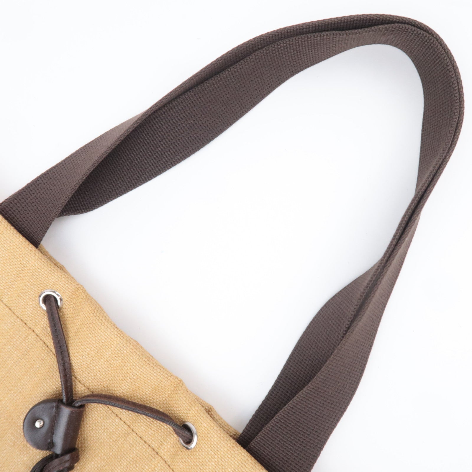 SAINT LAURENT YSL Kahala Canvas Velour Tote Bag Beige 154058