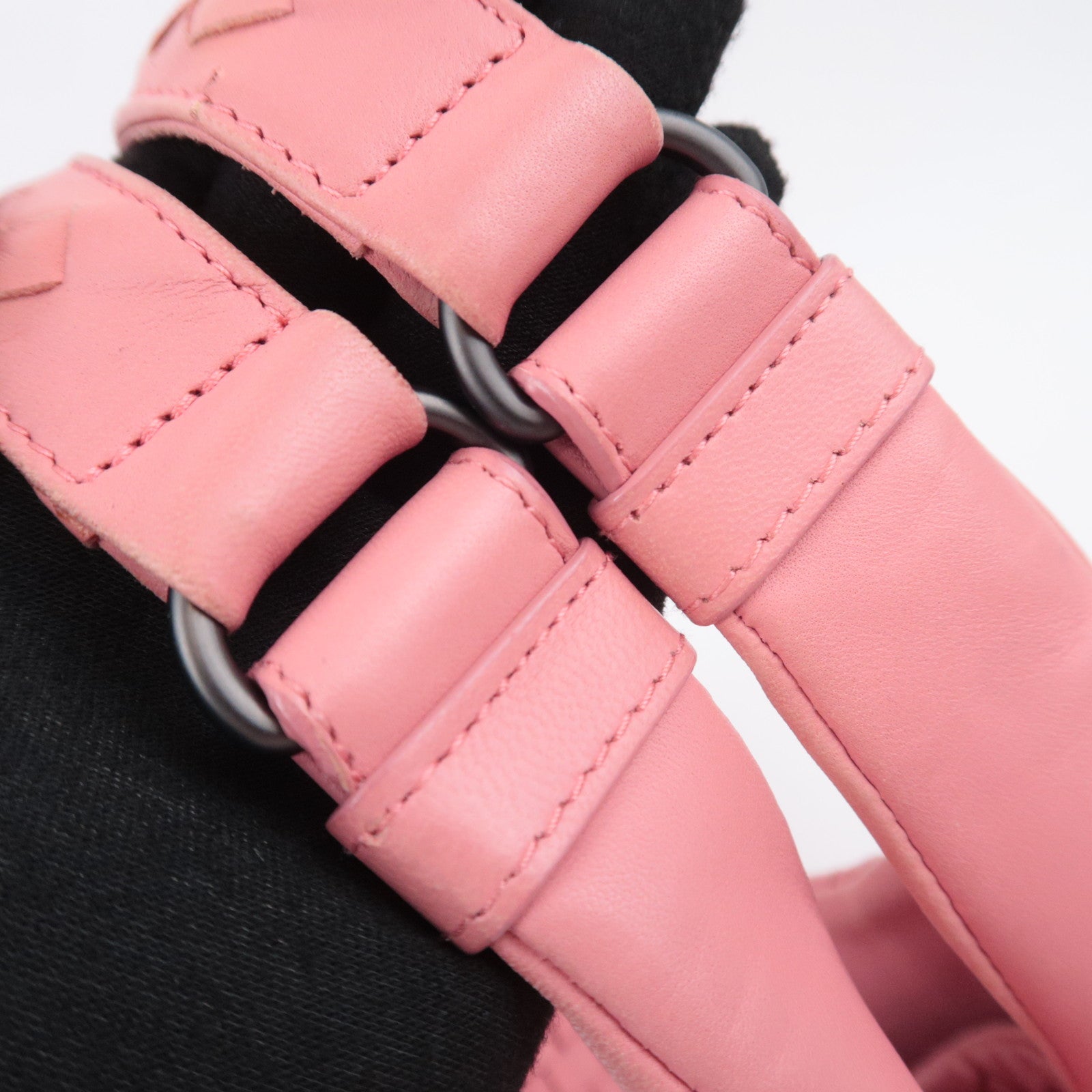 BOTTEGA VENETA Campana Medium Intrecciato Leather Shoulder Bag Pink 125787