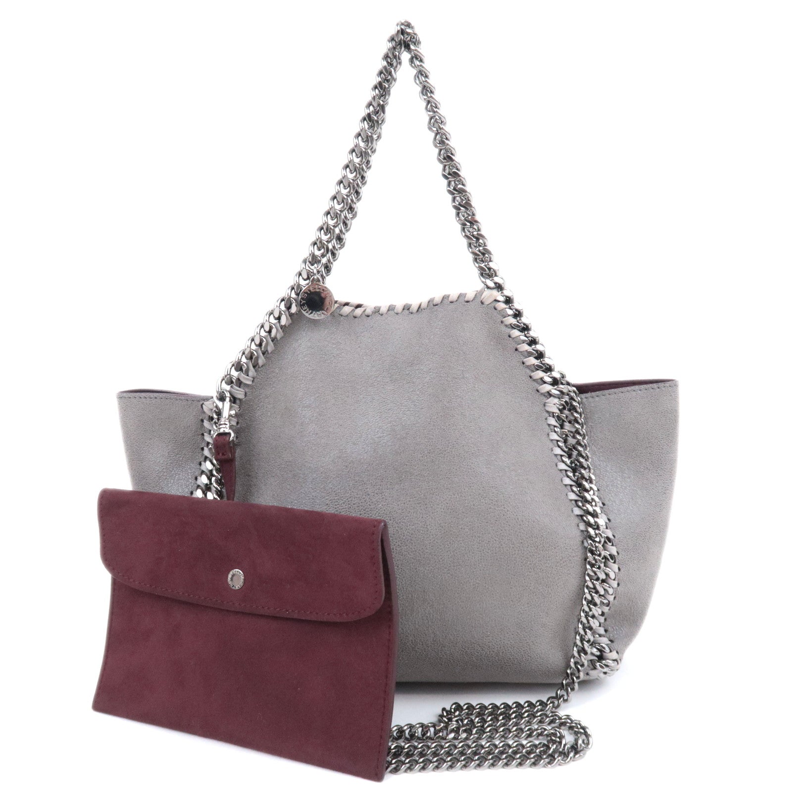 Stella McCartney Falabella 2Way Chain Shoulder Bag Vegan Leather Gray90623