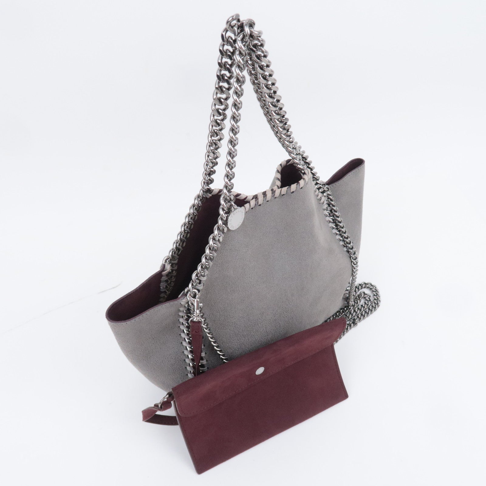 Stella McCartney Falabella 2Way Chain Shoulder Bag Vegan Leather Gray