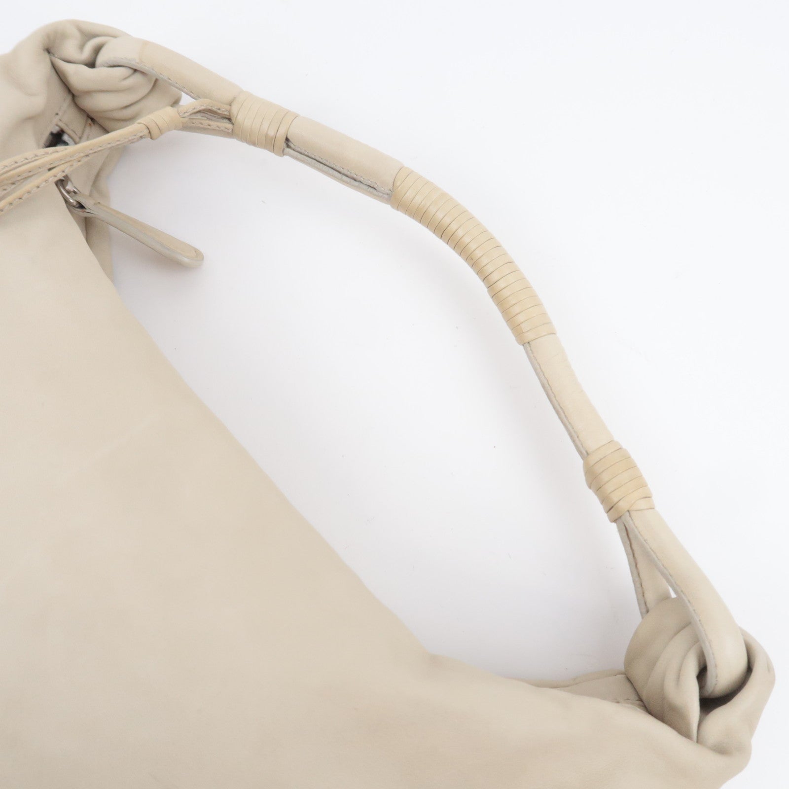 Christian Dior Gypsy Ruffle Hobo Bag Light Gray