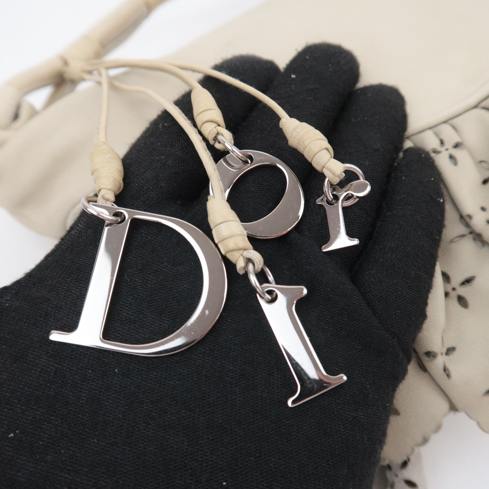 Christian Dior Gypsy Ruffle Hobo Bag Light Gray