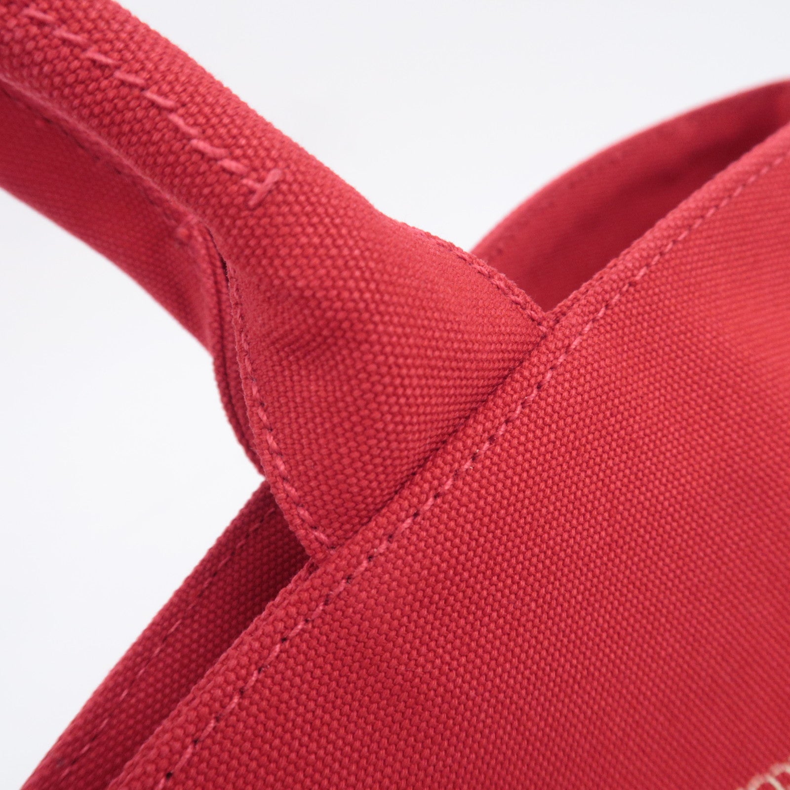 PRADA Canapa 2Way Canvas Tote Bag Red 1BG186