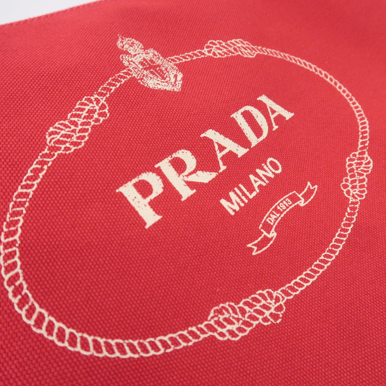 PRADA Canapa 2Way Canvas Tote Bag Red 1BG186