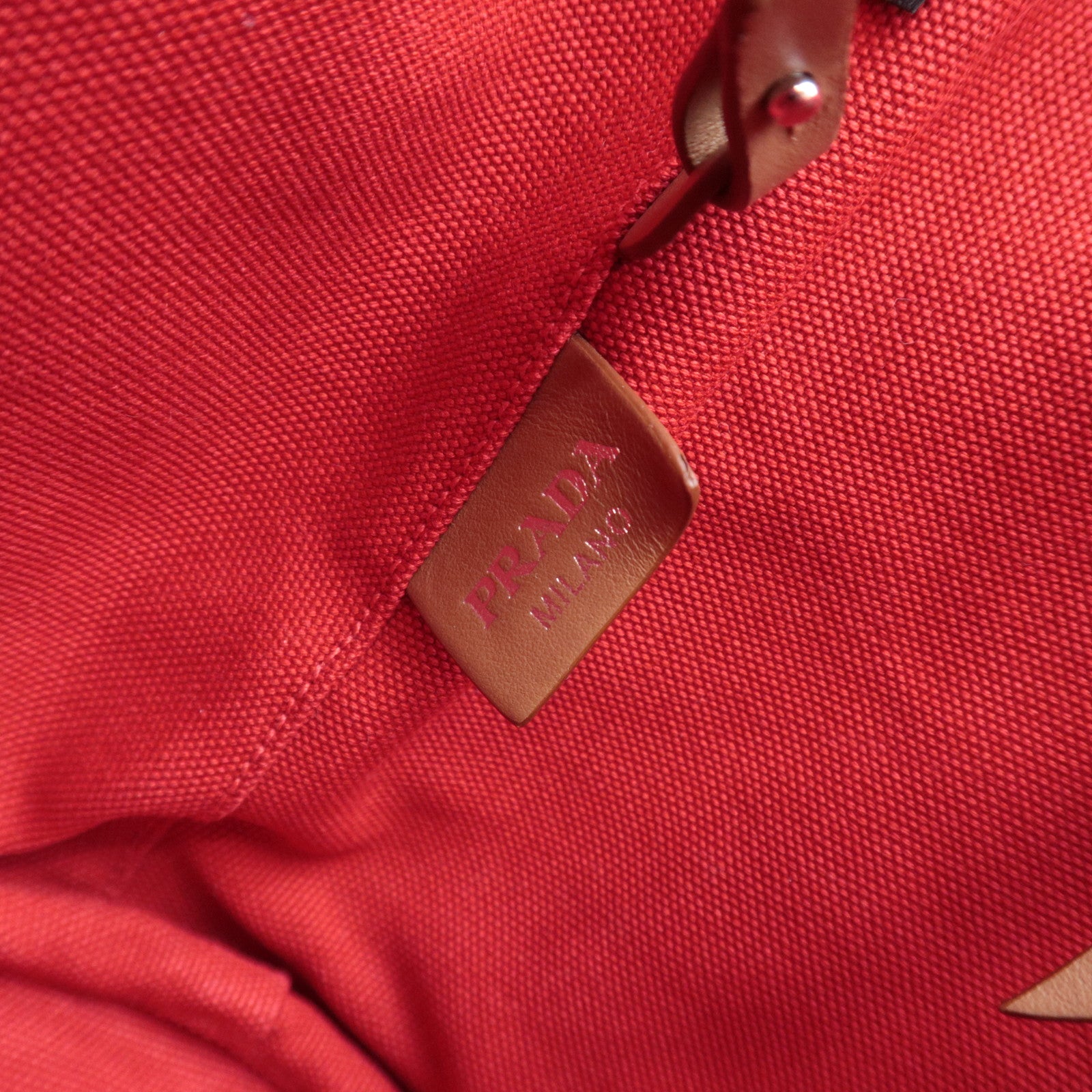 PRADA Canapa 2Way Canvas Tote Bag Red 1BG186