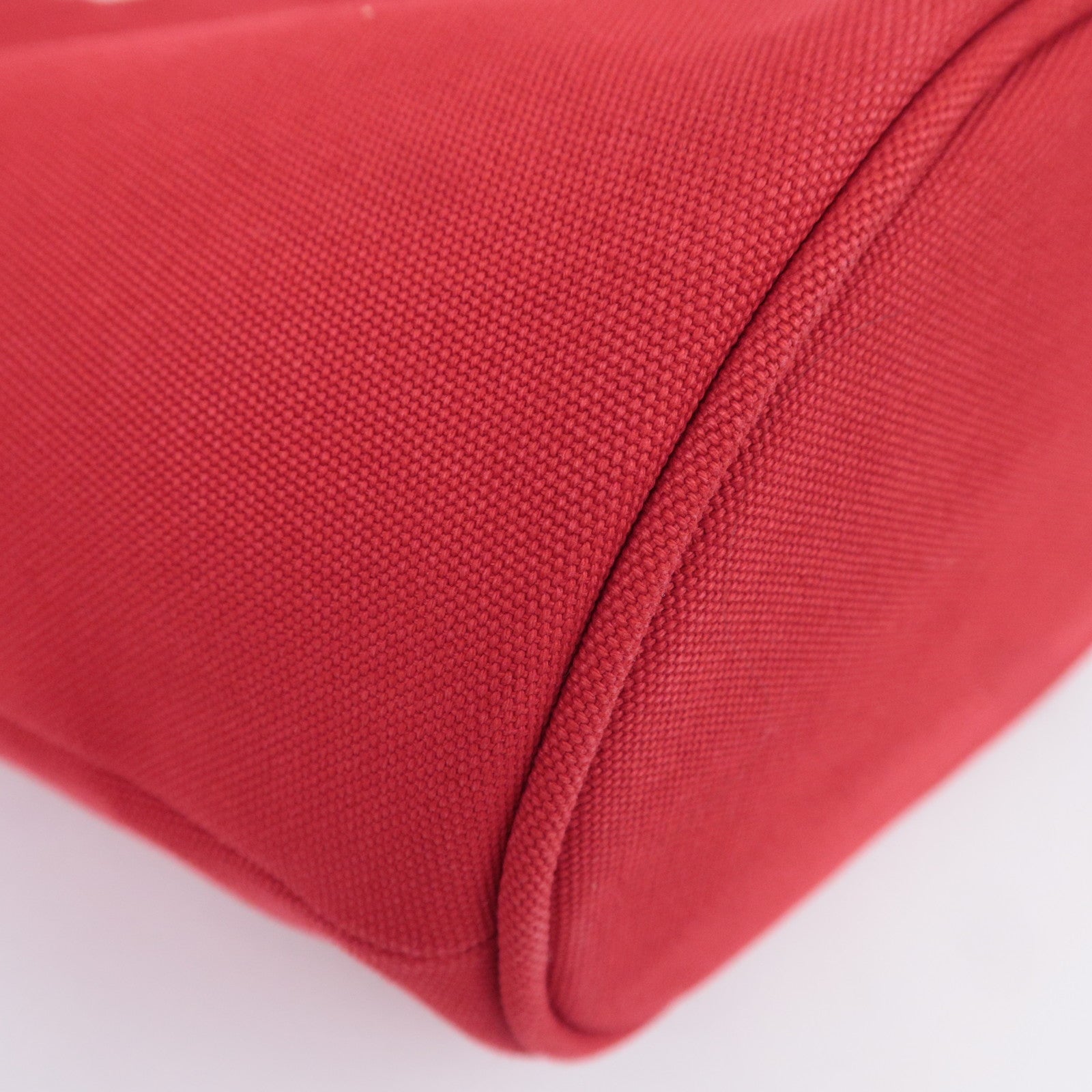 PRADA Canapa 2Way Canvas Tote Bag Red 1BG186