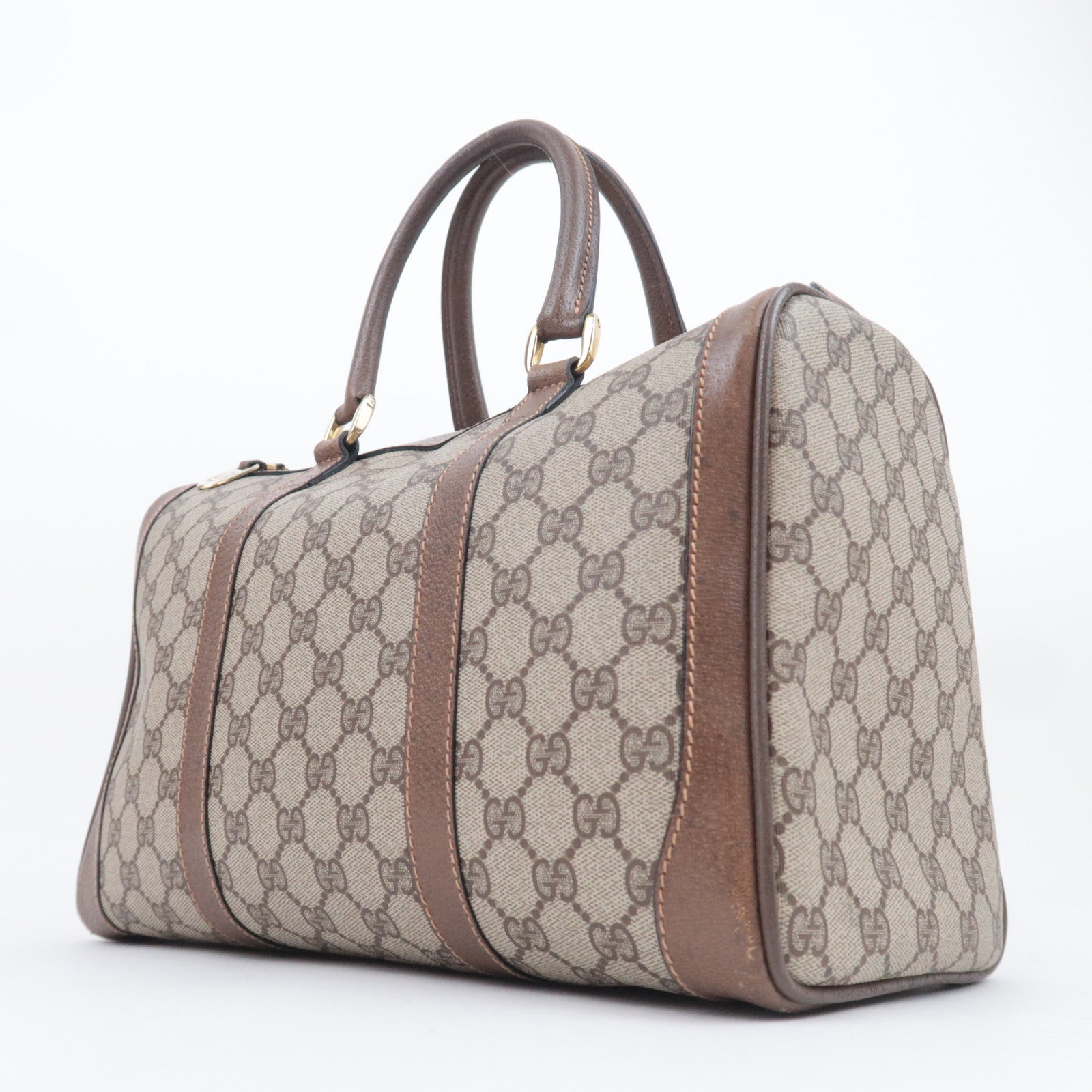 GUCCI Old GUCCI GG Plus Boston Bag Brown 002.98.8