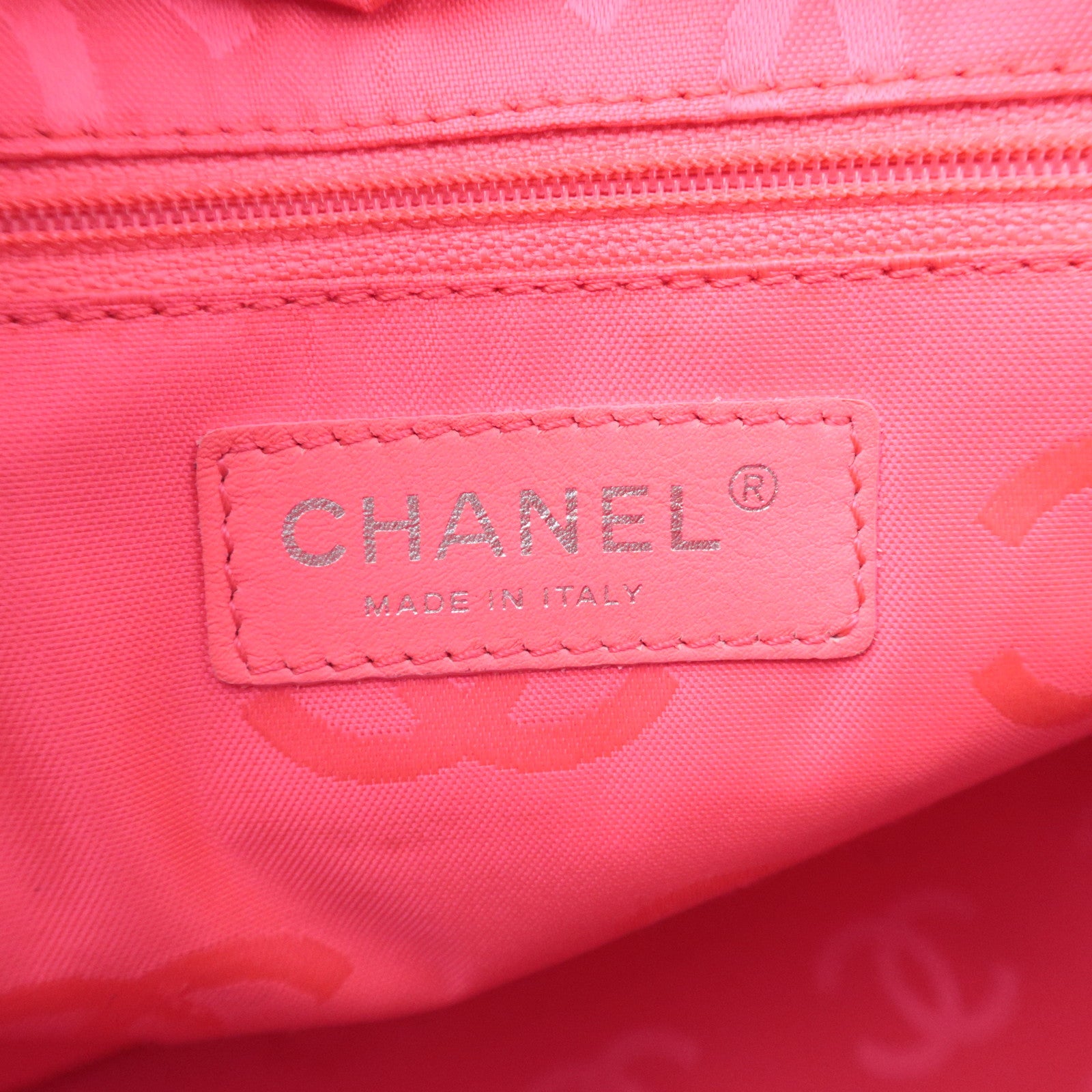 CHANEL Cambon Line Lambskin Tote Bag White Black