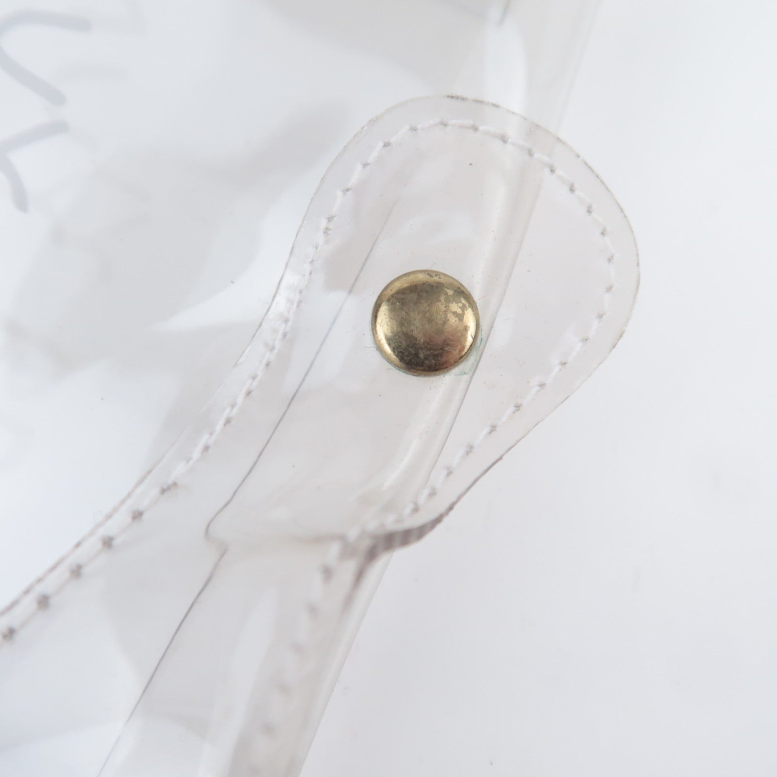 HERMES Vinyl Kelly Clear Handbag