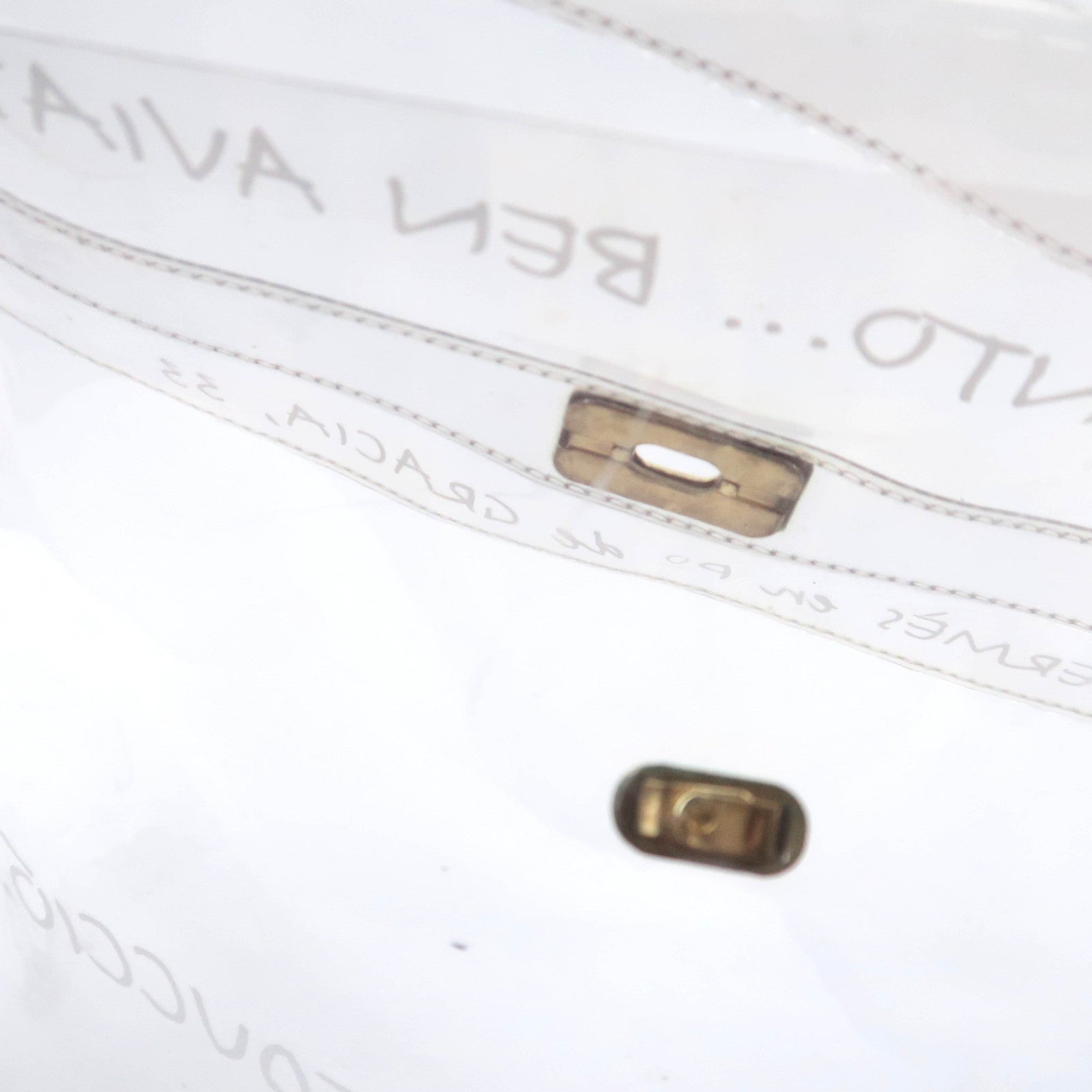HERMES Vinyl Kelly Clear Handbag