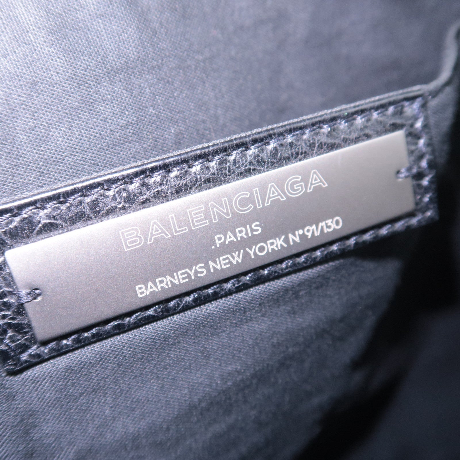 BALENCIAGA Classic Clip L Bicolor Leather Clutch Bag Black Gray 237023
