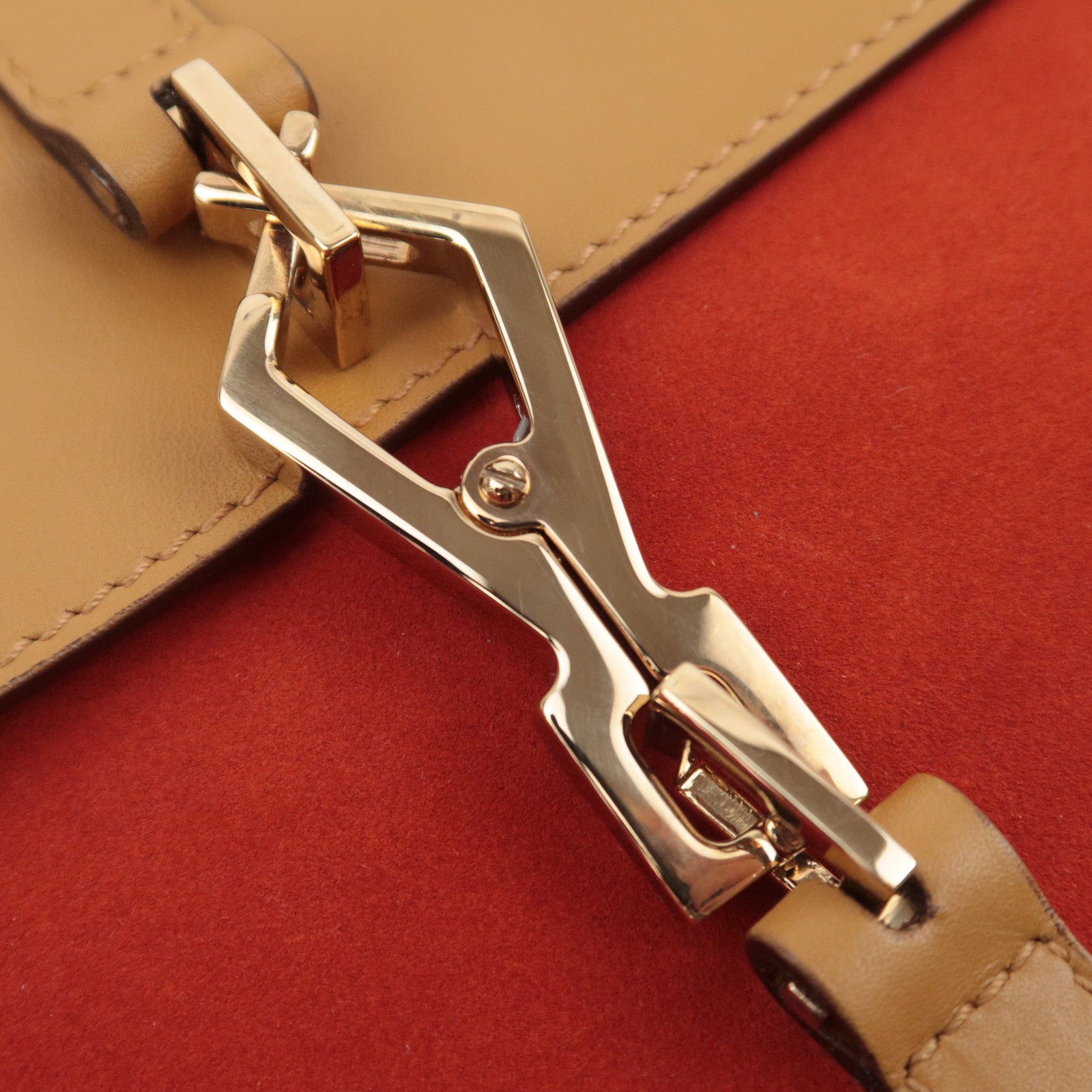 GUCCI Jackie Bamboo Suede Leather Shoulder Bag Orange Brown 001.4096