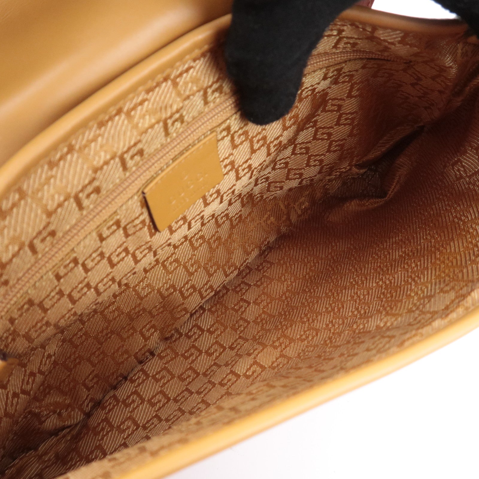 GUCCI Jackie Bamboo Suede Leather Shoulder Bag Orange Brown 001.4096