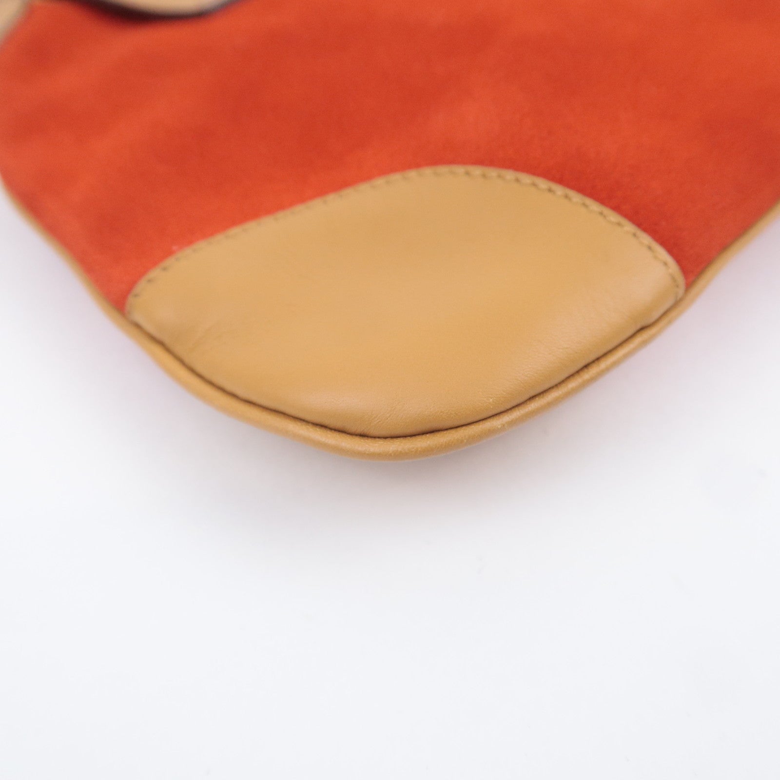 GUCCI Jackie Bamboo Suede Leather Shoulder Bag Orange Brown 001.4096