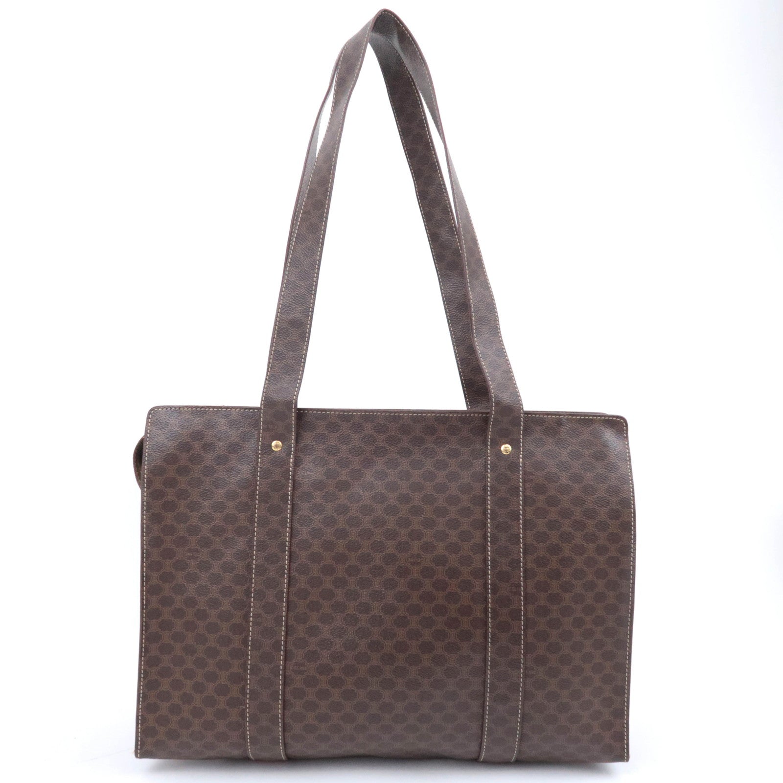 CELINE Macadam PVC Tote Bag Brown