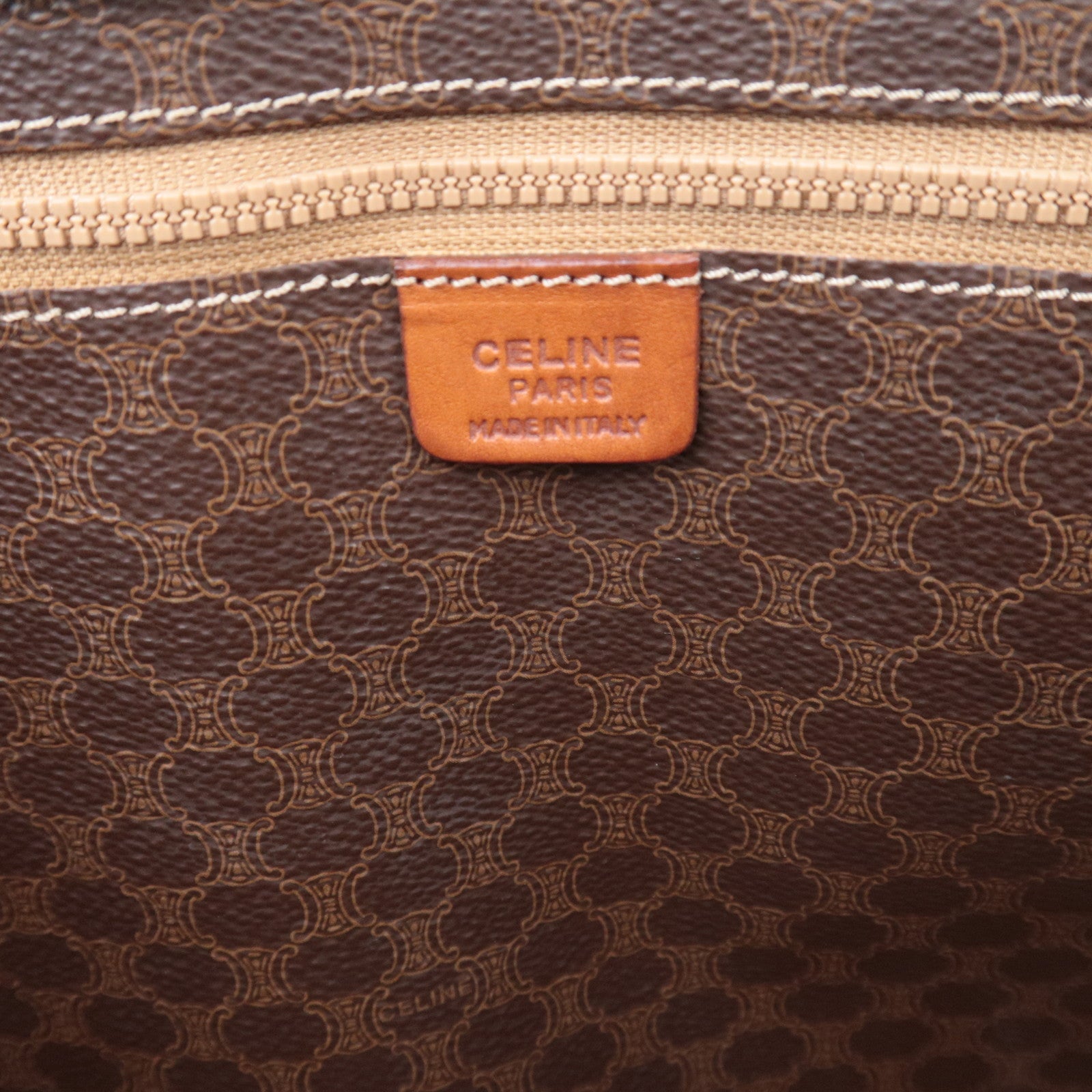 CELINE Macadam PVC Tote Bag Brown