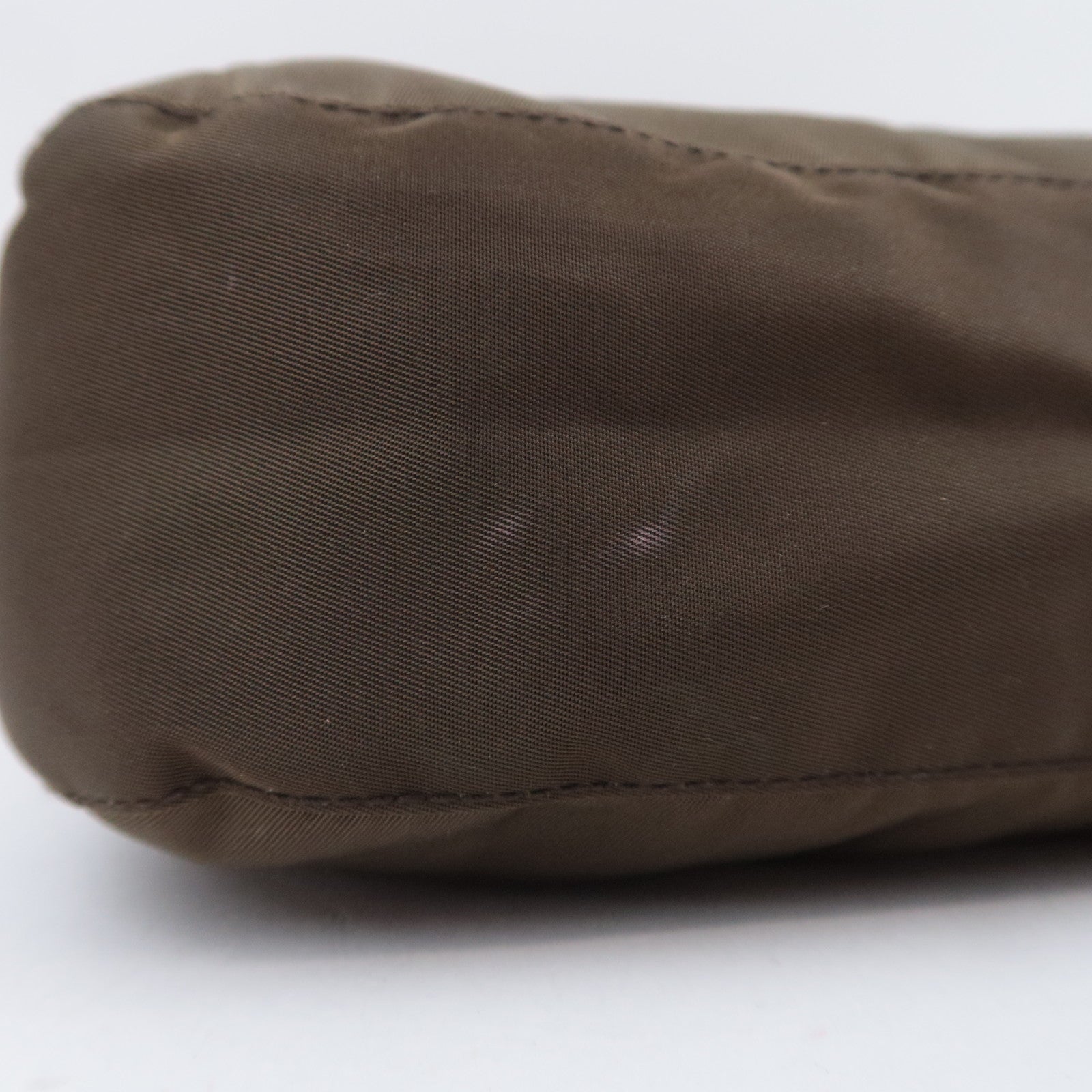 PRADA Nylon Leather Shoulder Bag Khaki BT0421
