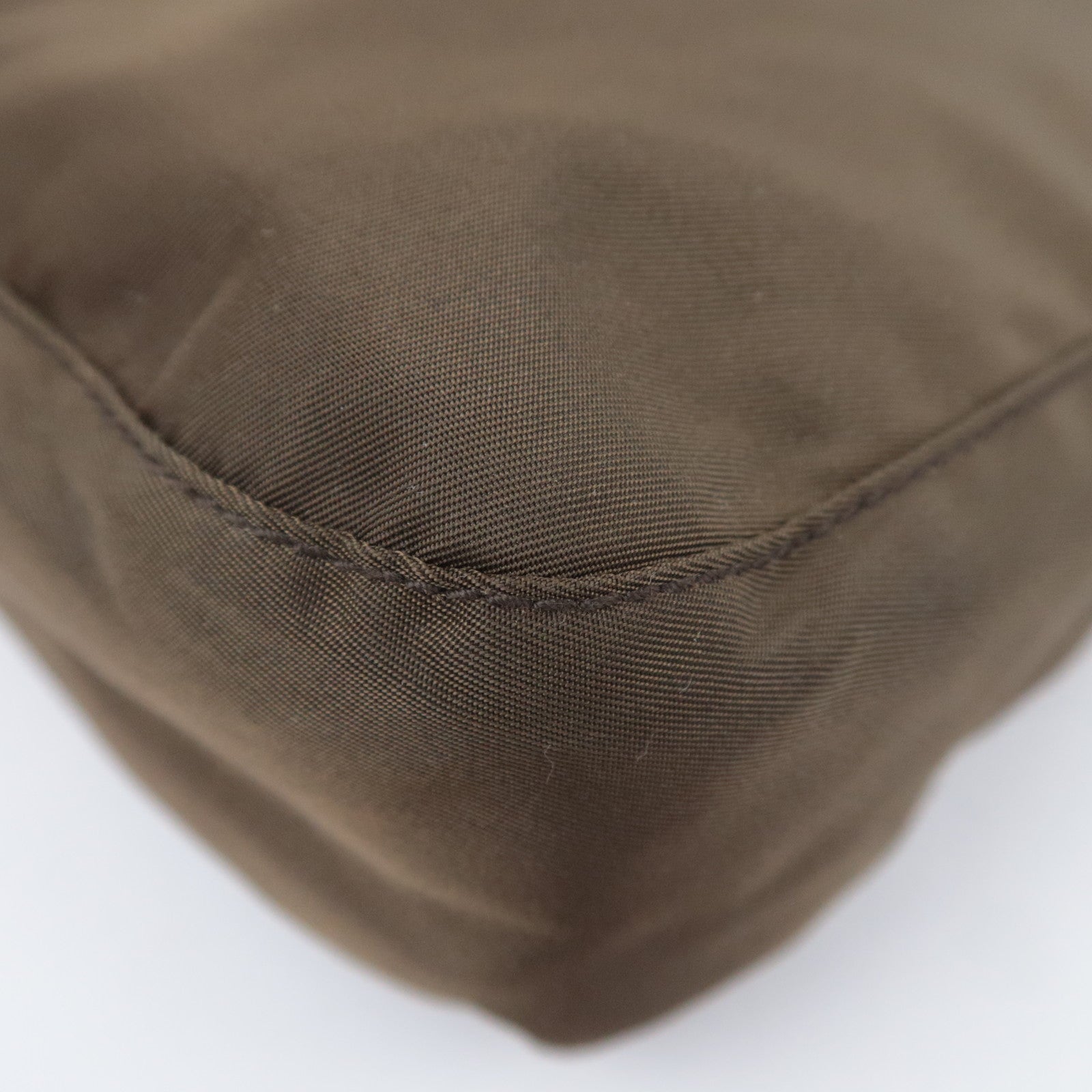 PRADA Nylon Leather Shoulder Bag Khaki BT0421