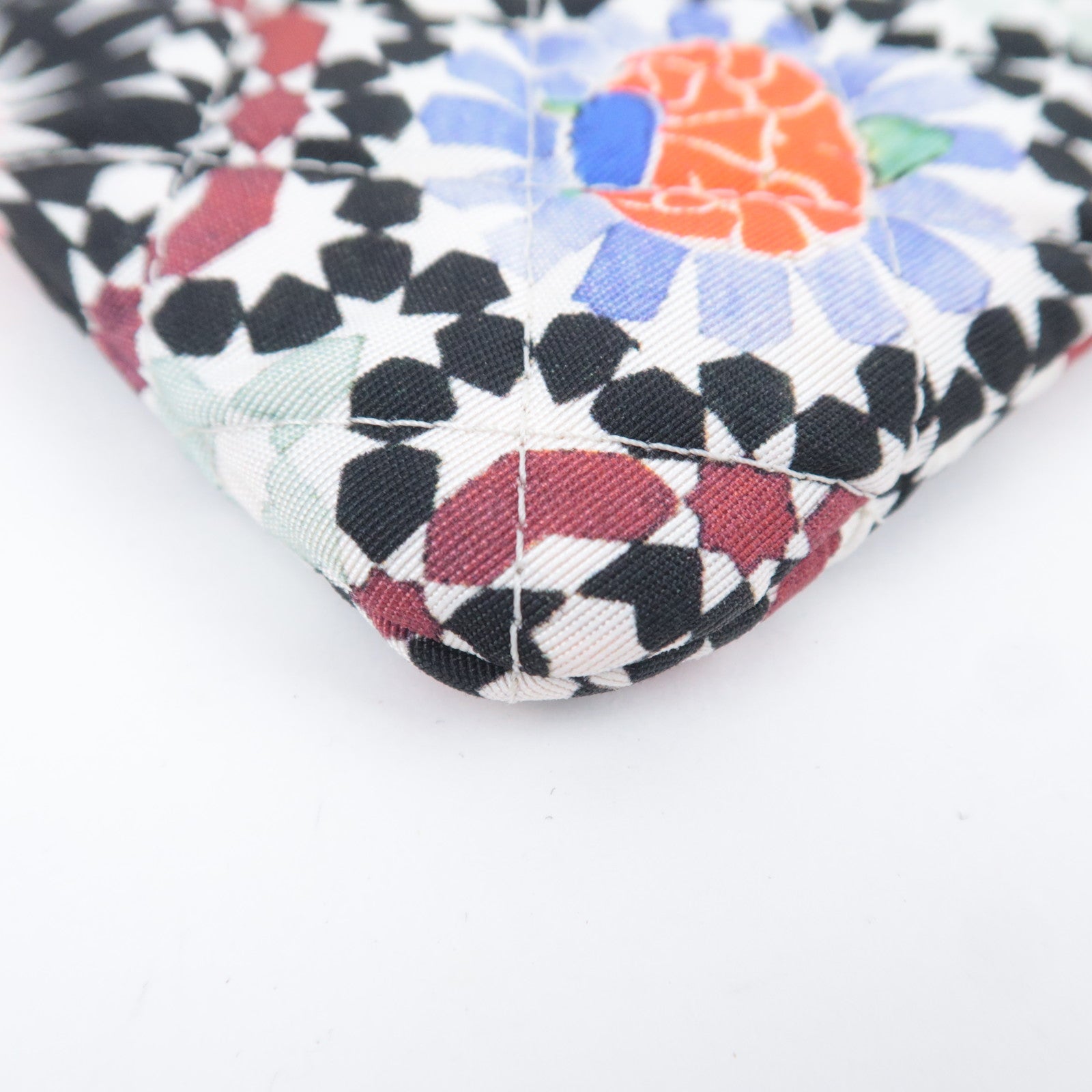 CHANEL Quilted Canvas Clutch Bag 2014 Christmas Exclusive Multicolor