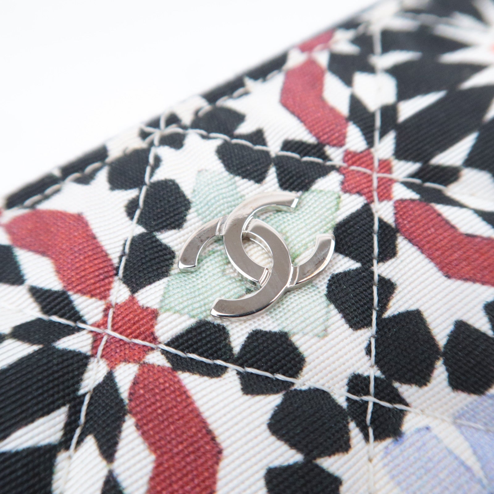 CHANEL Quilted Canvas Clutch Bag 2014 Christmas Exclusive Multicolor