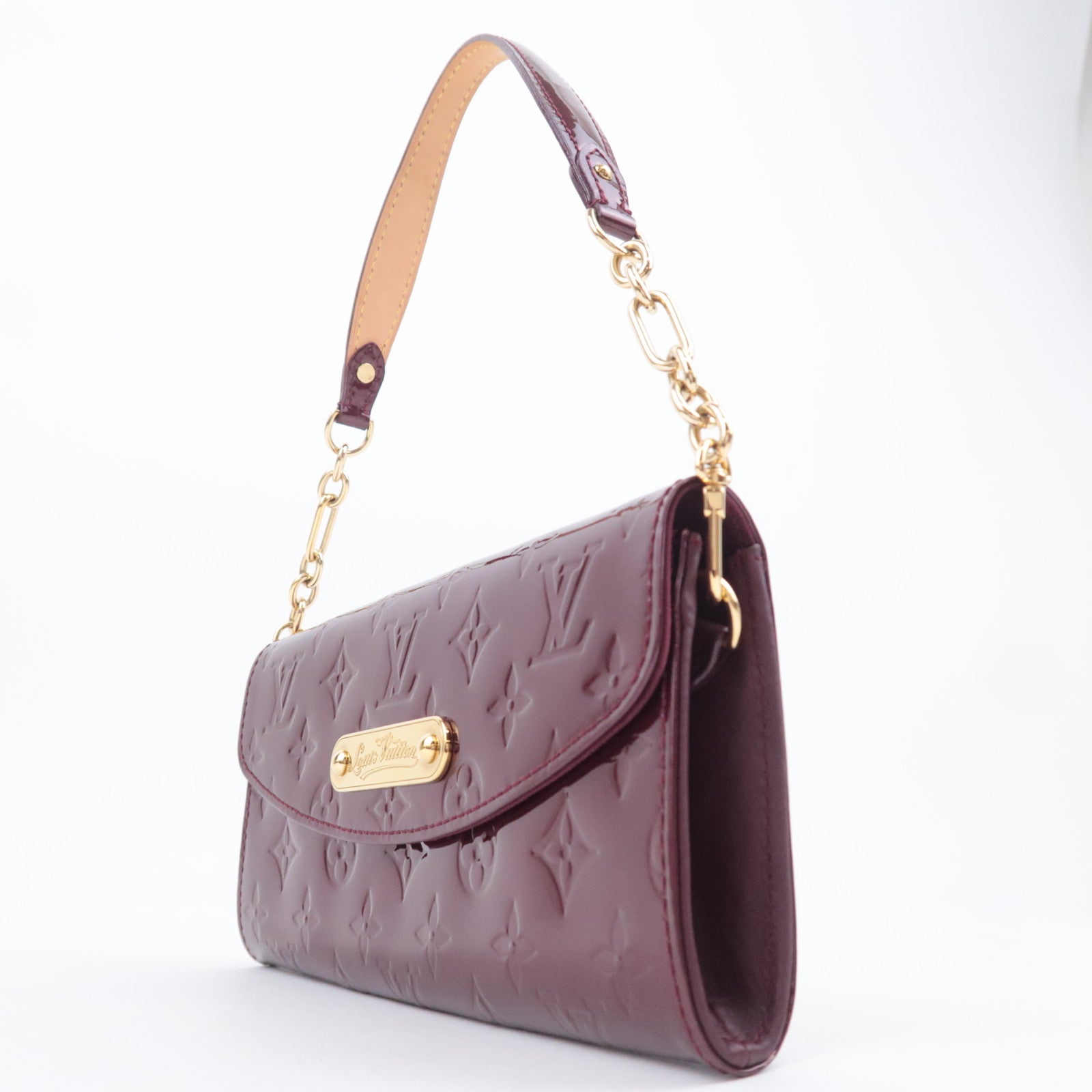 Louis Vuitton Monogram Vernis Sunset Boulevard Shoulder Bag Rouge Fauviste M91679