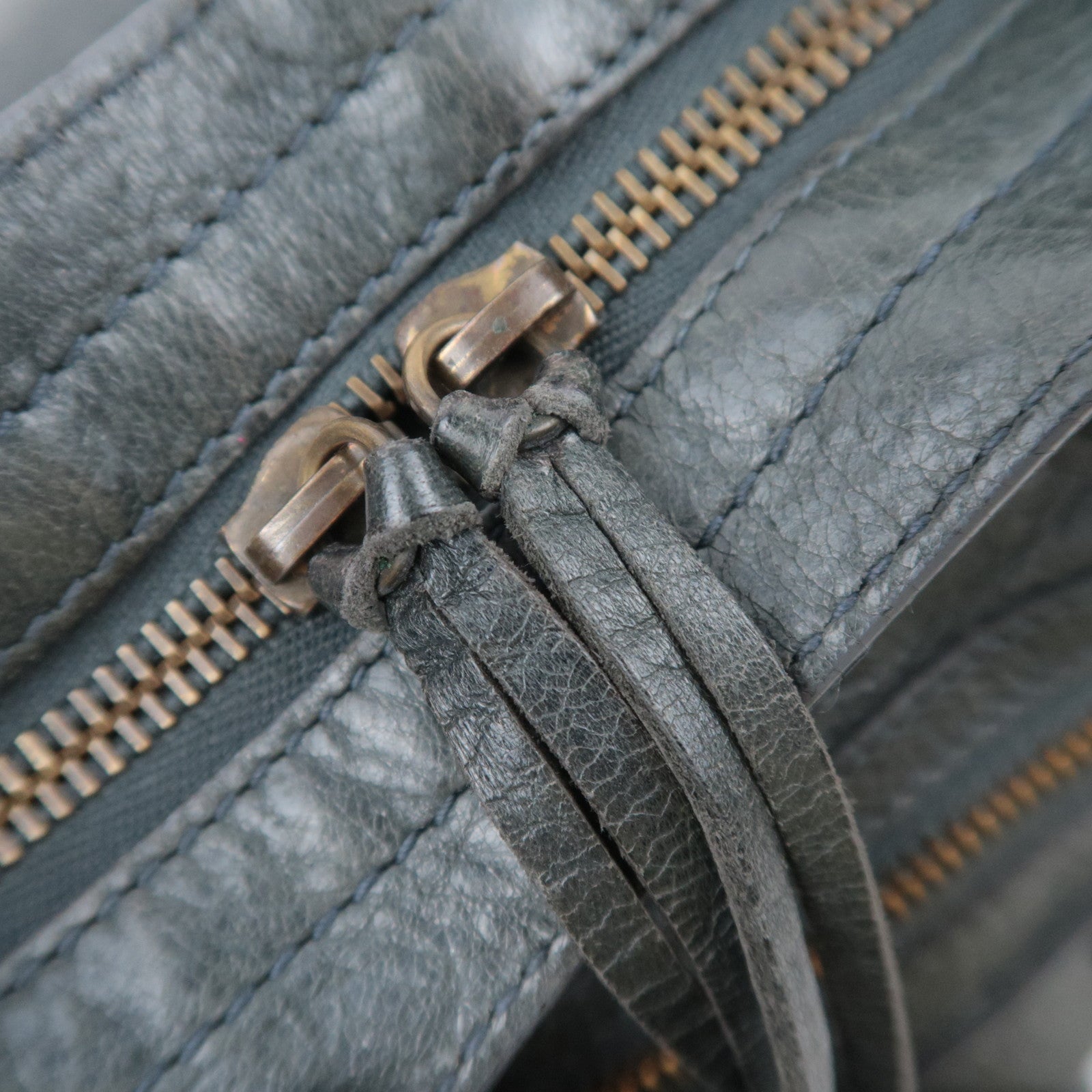 BALENCIAGA The City 2Way Leather Shoulder Bag Dark Green 115748