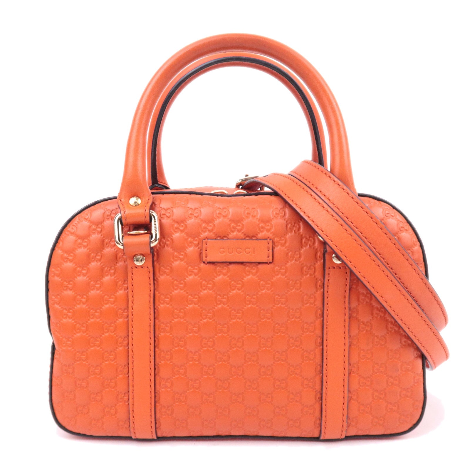 GUCCI Microguccissima 2Way Leather Handbag Orange 51028990738