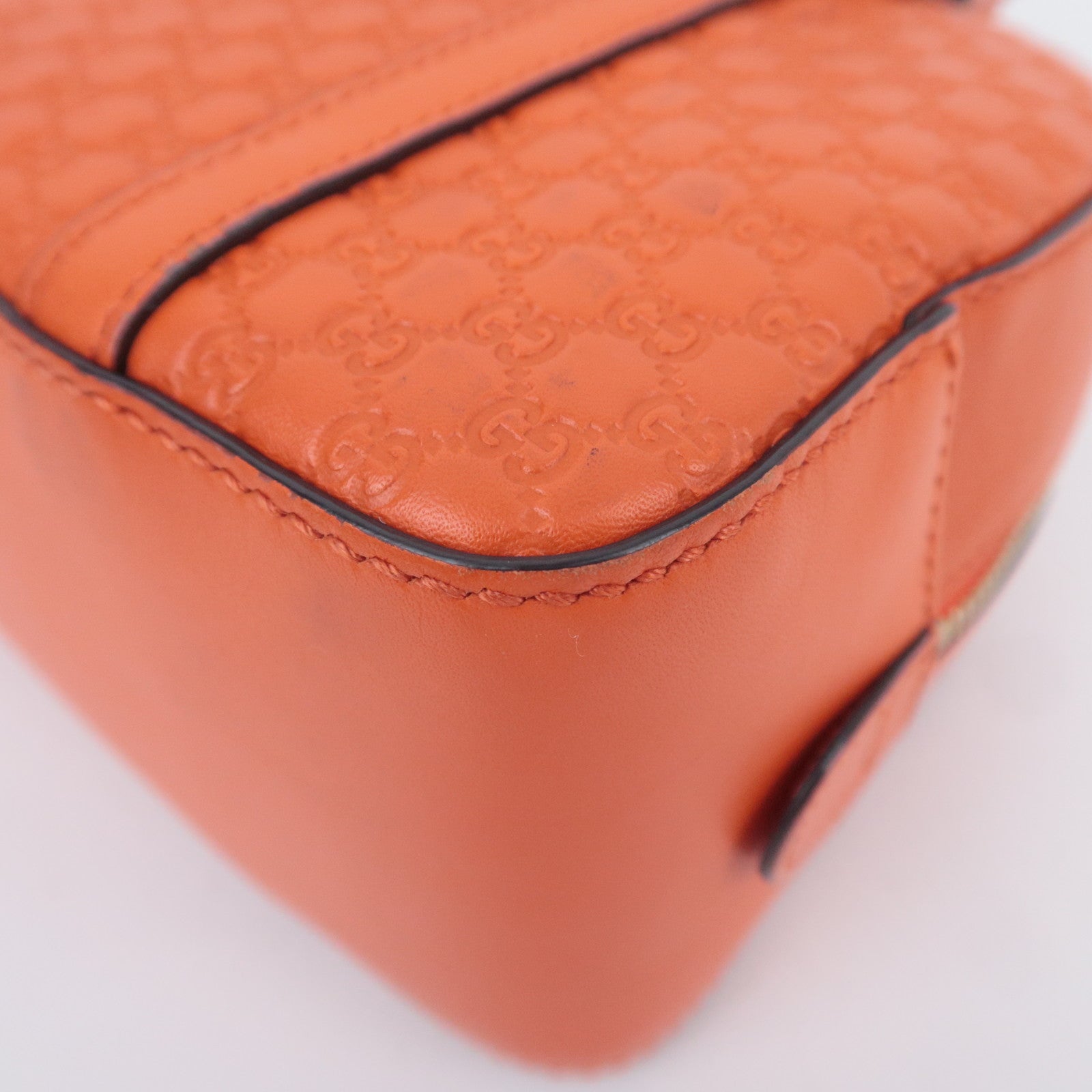 GUCCI Microguccissima 2Way Leather Handbag Orange 510289