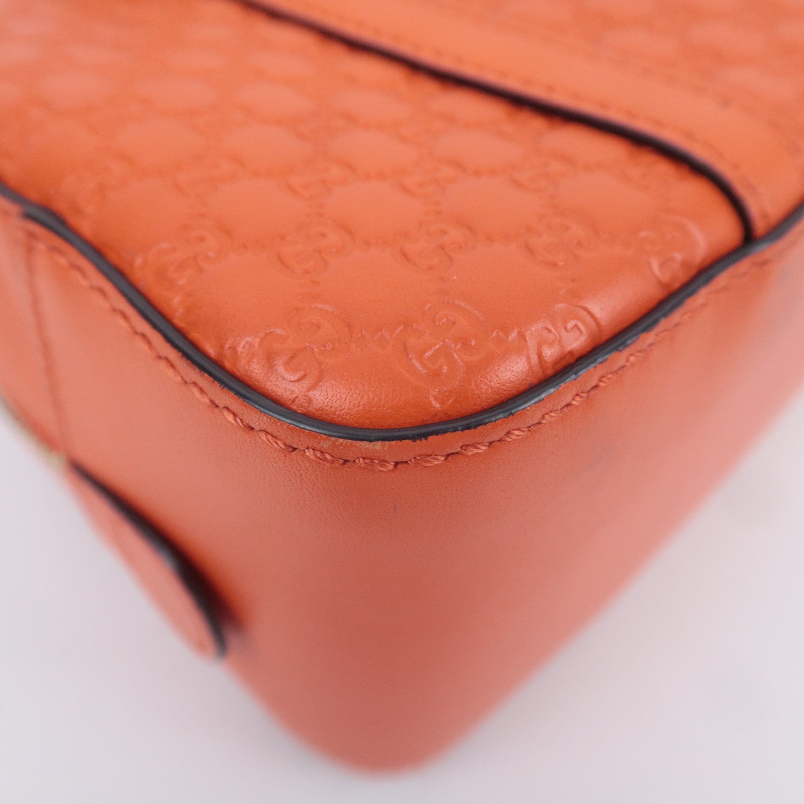 GUCCI Microguccissima 2Way Leather Handbag Orange 510289